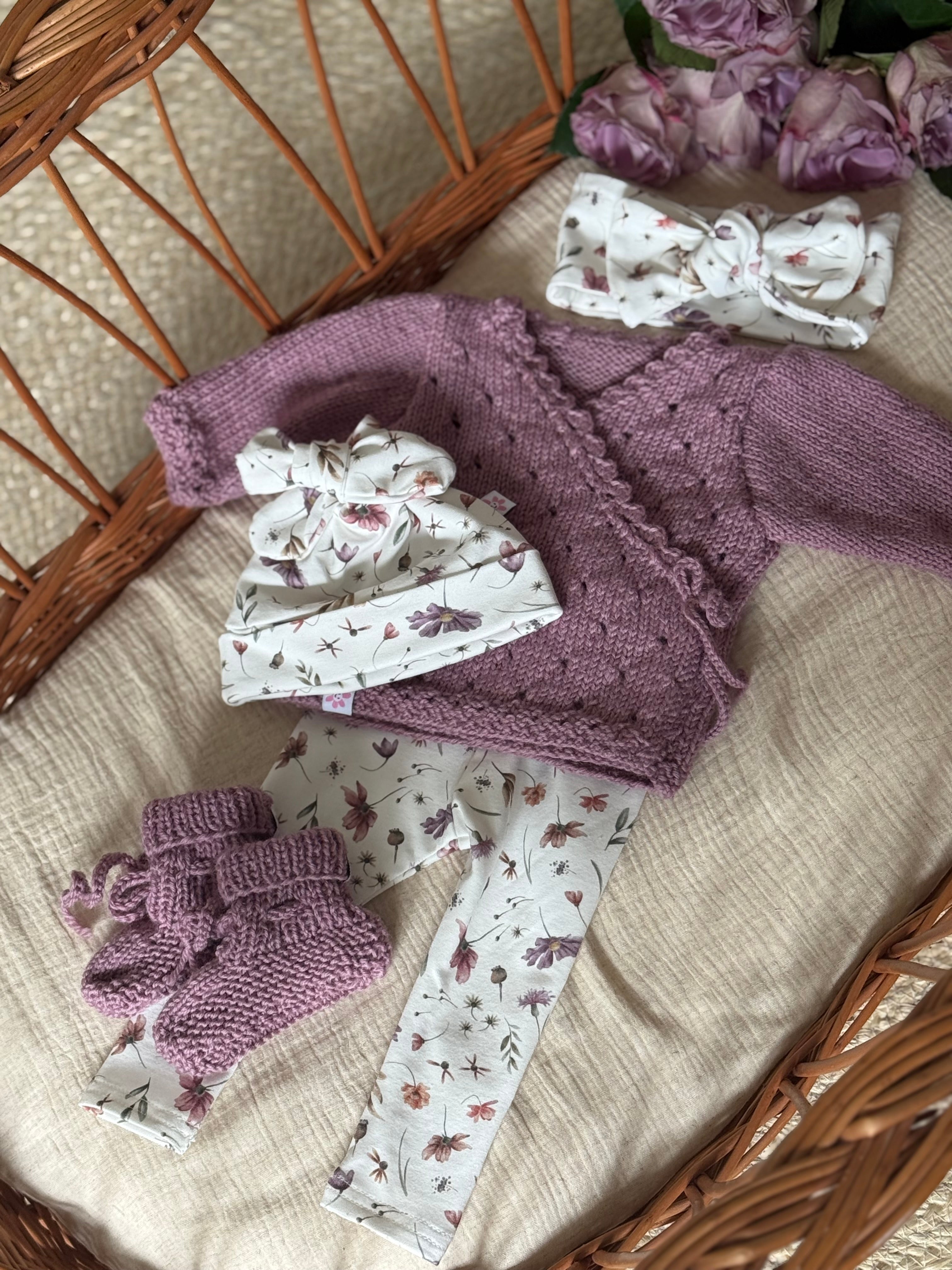 Overslagvest - merino wol lila - For Your Little Cutie