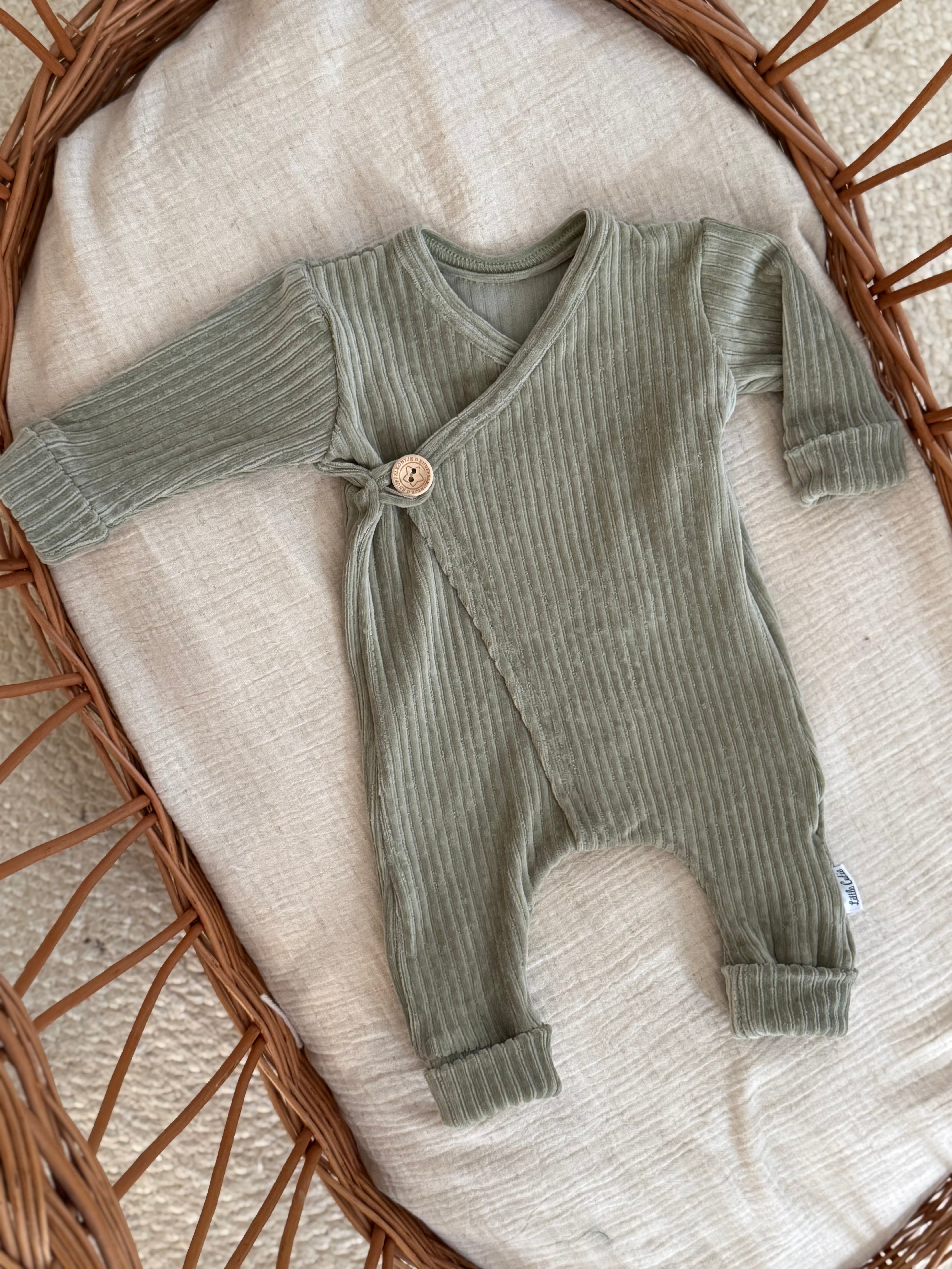 Boxpakje unisex - fluweel groen - For Your Little Cutie