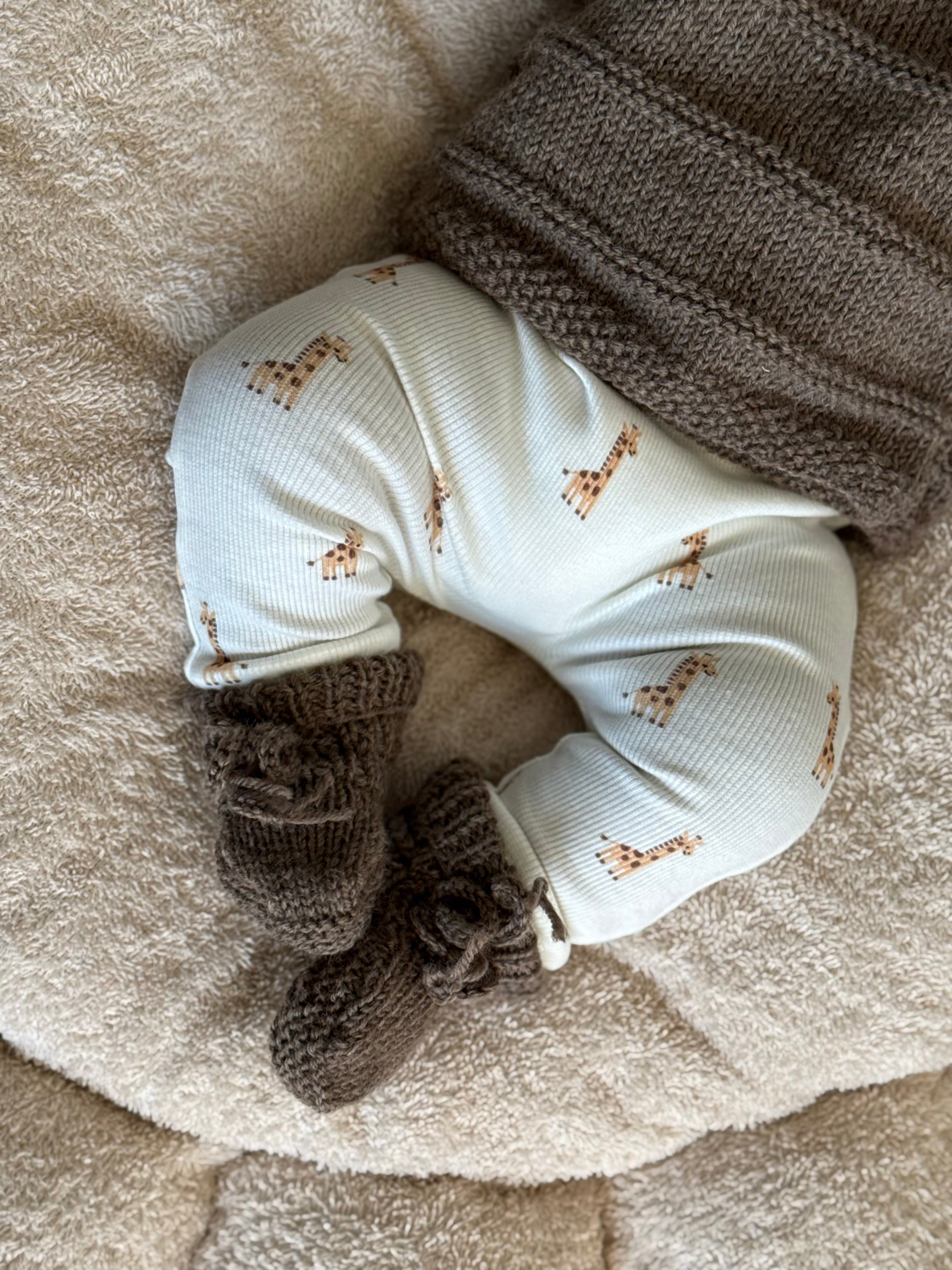 slofjes - Merino Wol Bruin - For Your Little Cutie