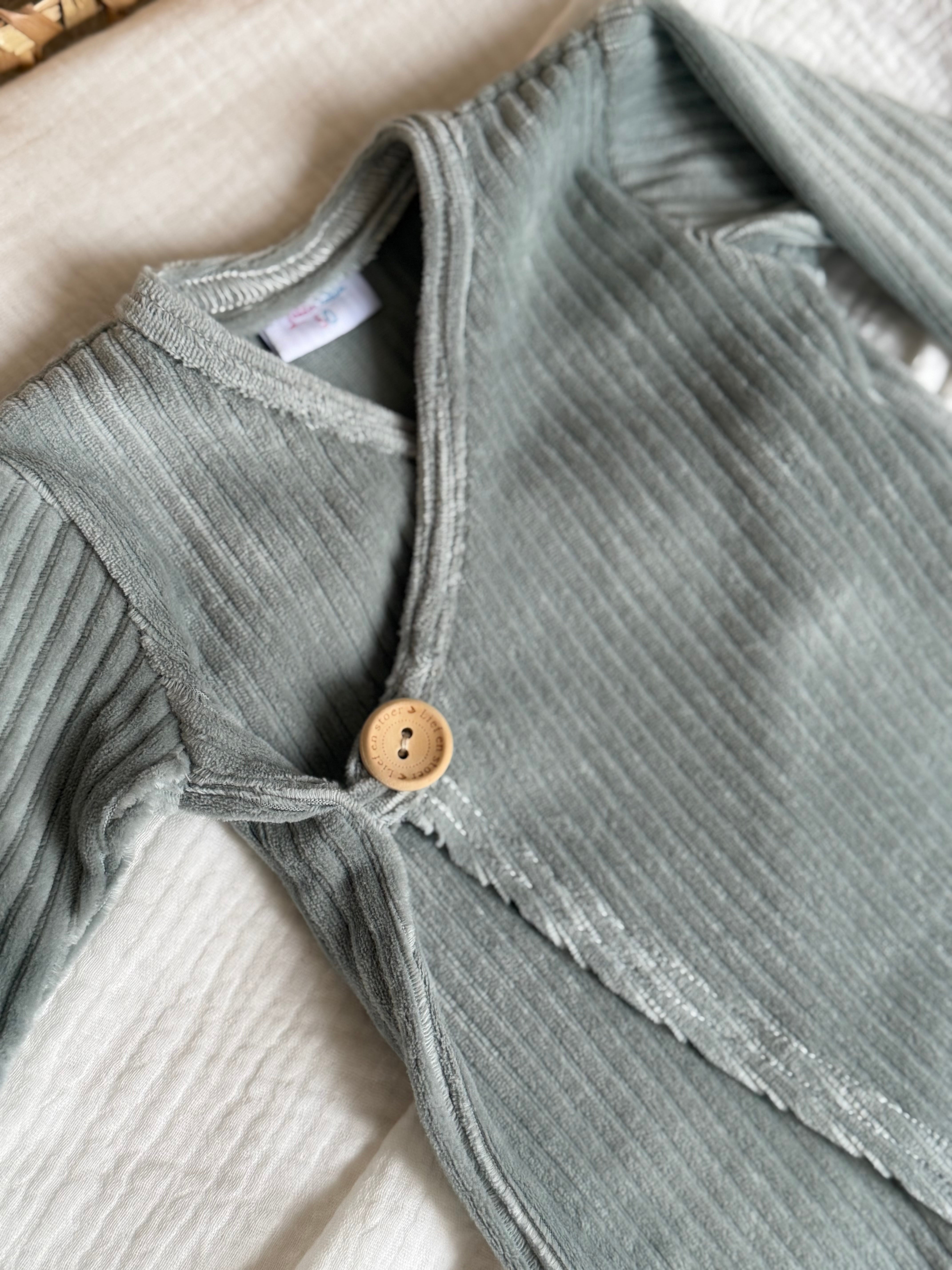 Boxpakje unisex - fluweel rib Mint groen - For Your Little Cutie