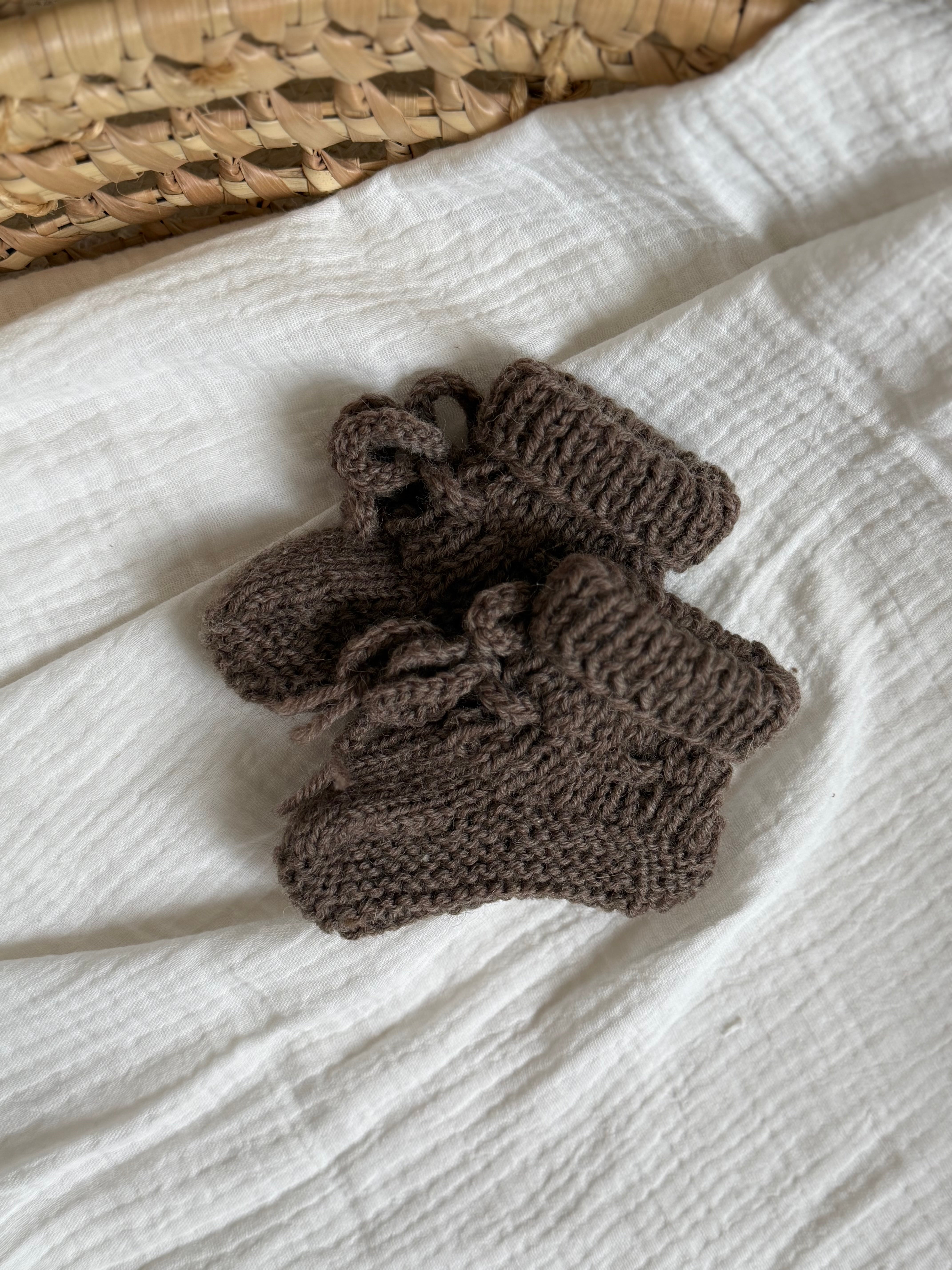 slofjes - Merino Wol Bruin - For Your Little Cutie