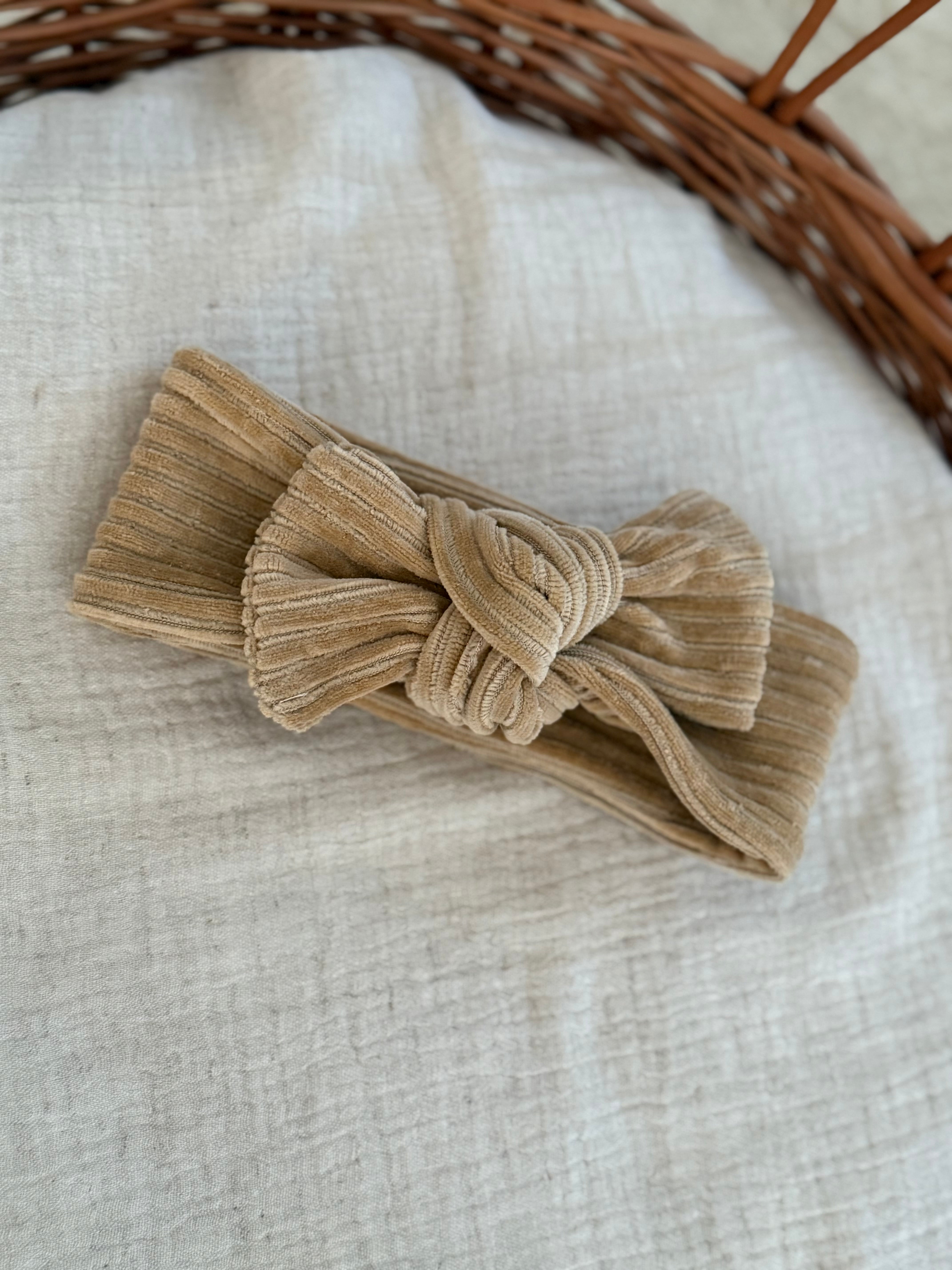 Haarbandje - fluweel mosterd - For Your Little Cutie