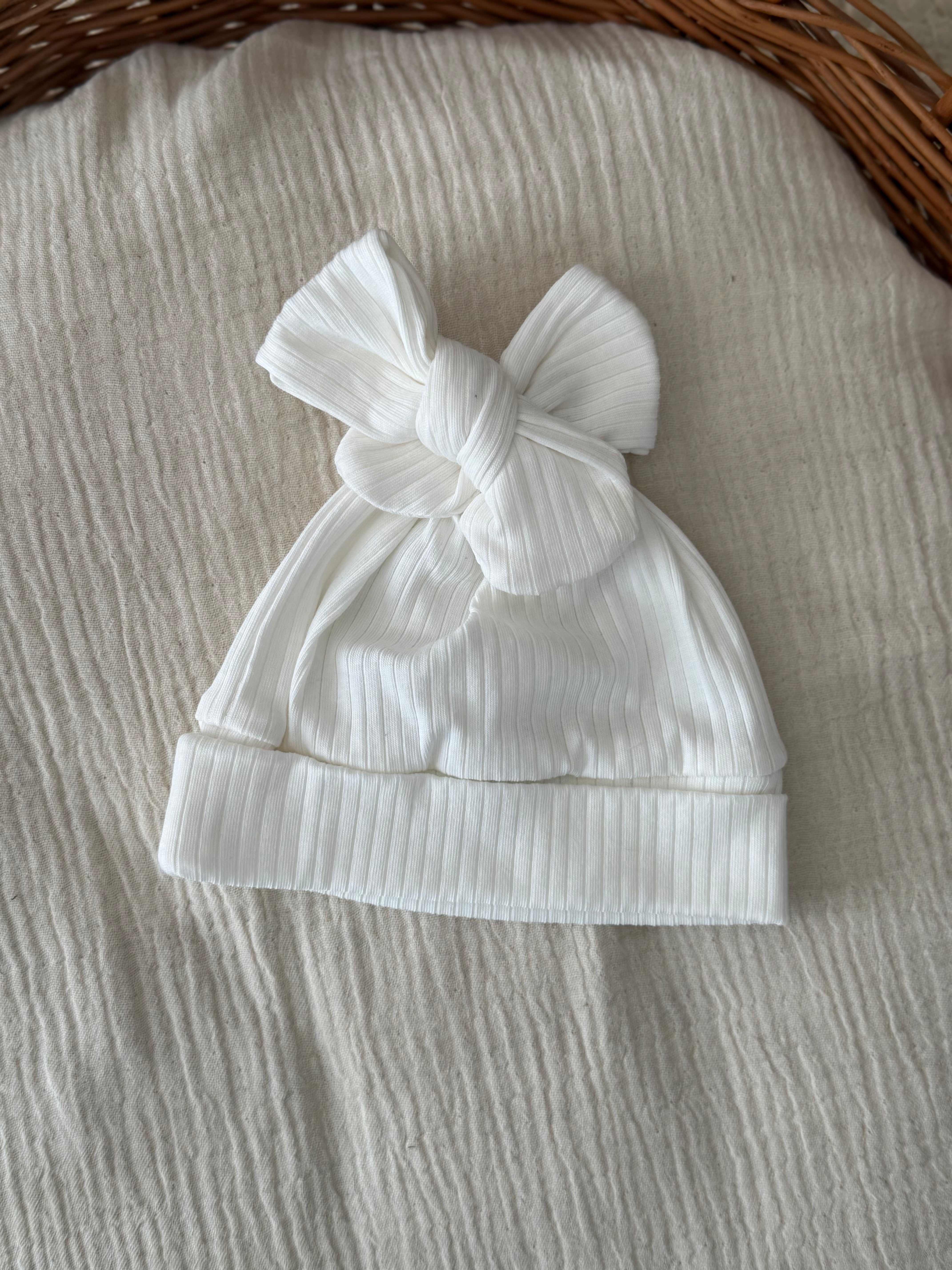 Mutsje Strik Jersey Rib - Ecru - For Your Little Cutie