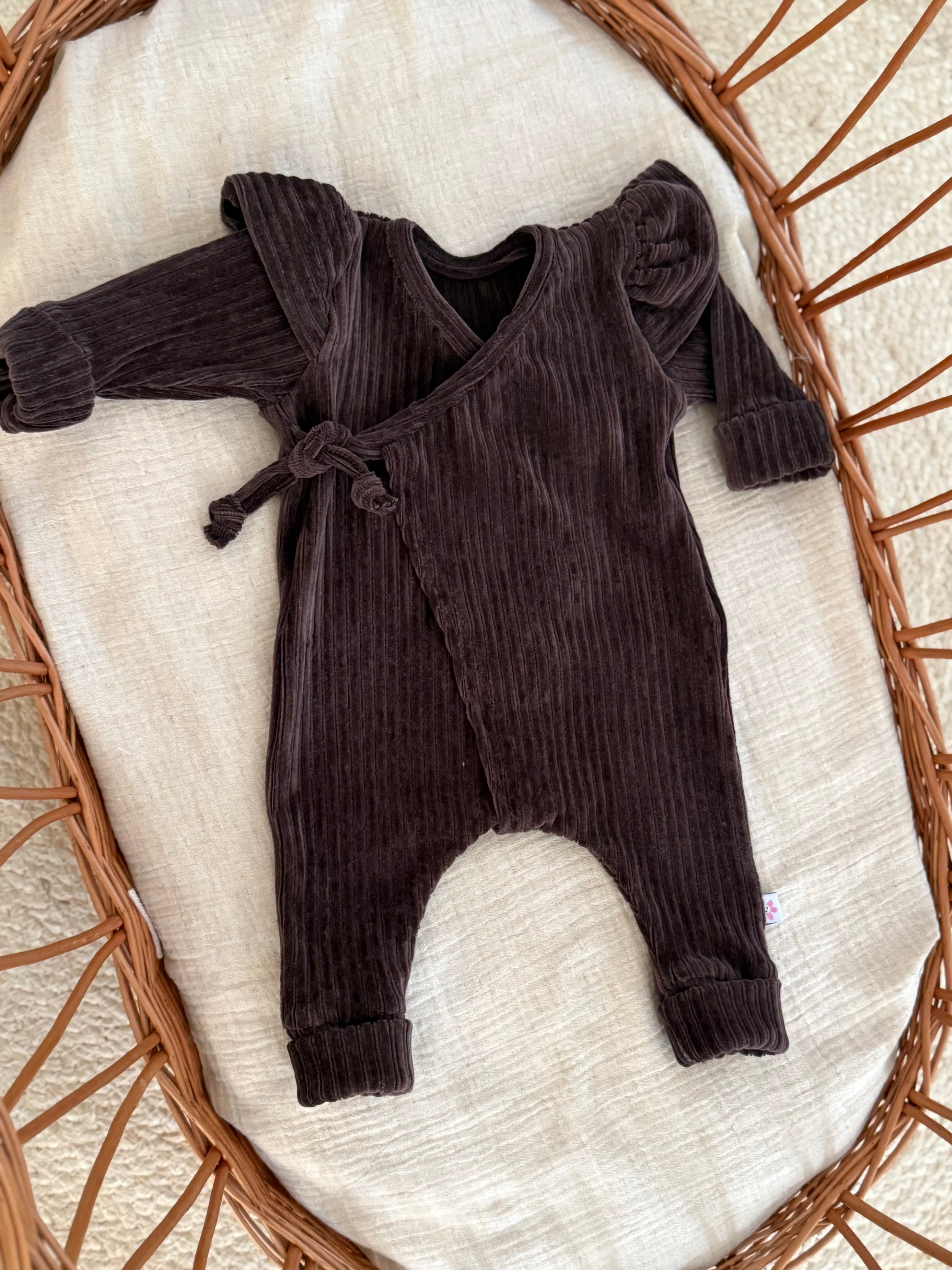 Boxpakje - fluweel rib donker bruin - For Your Little Cutie