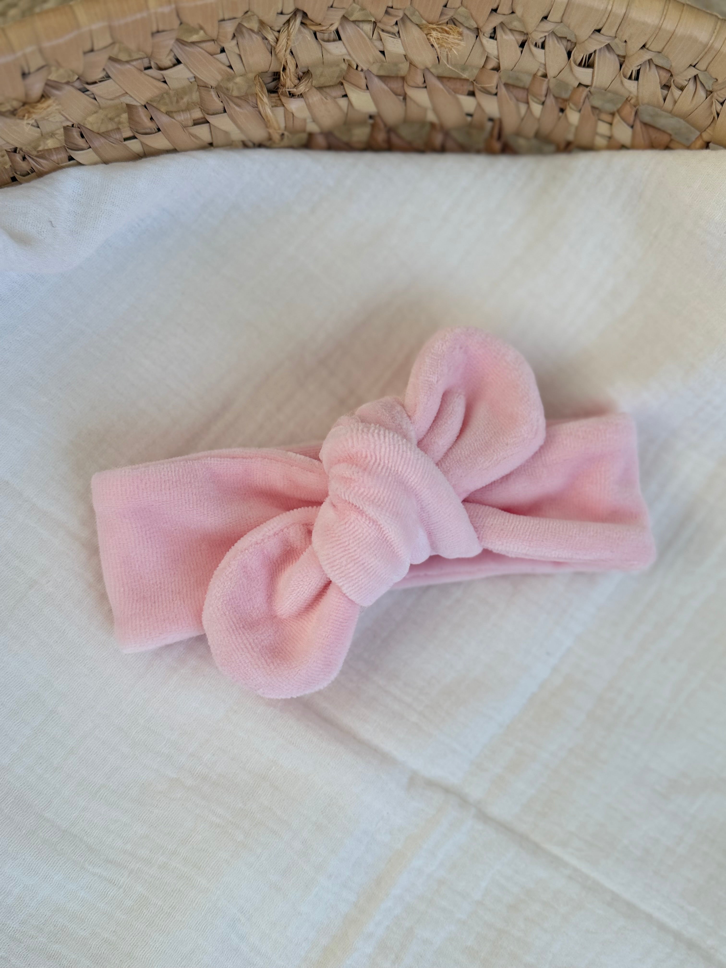 Haarbandje - velours licht roze - For Your Little Cutie