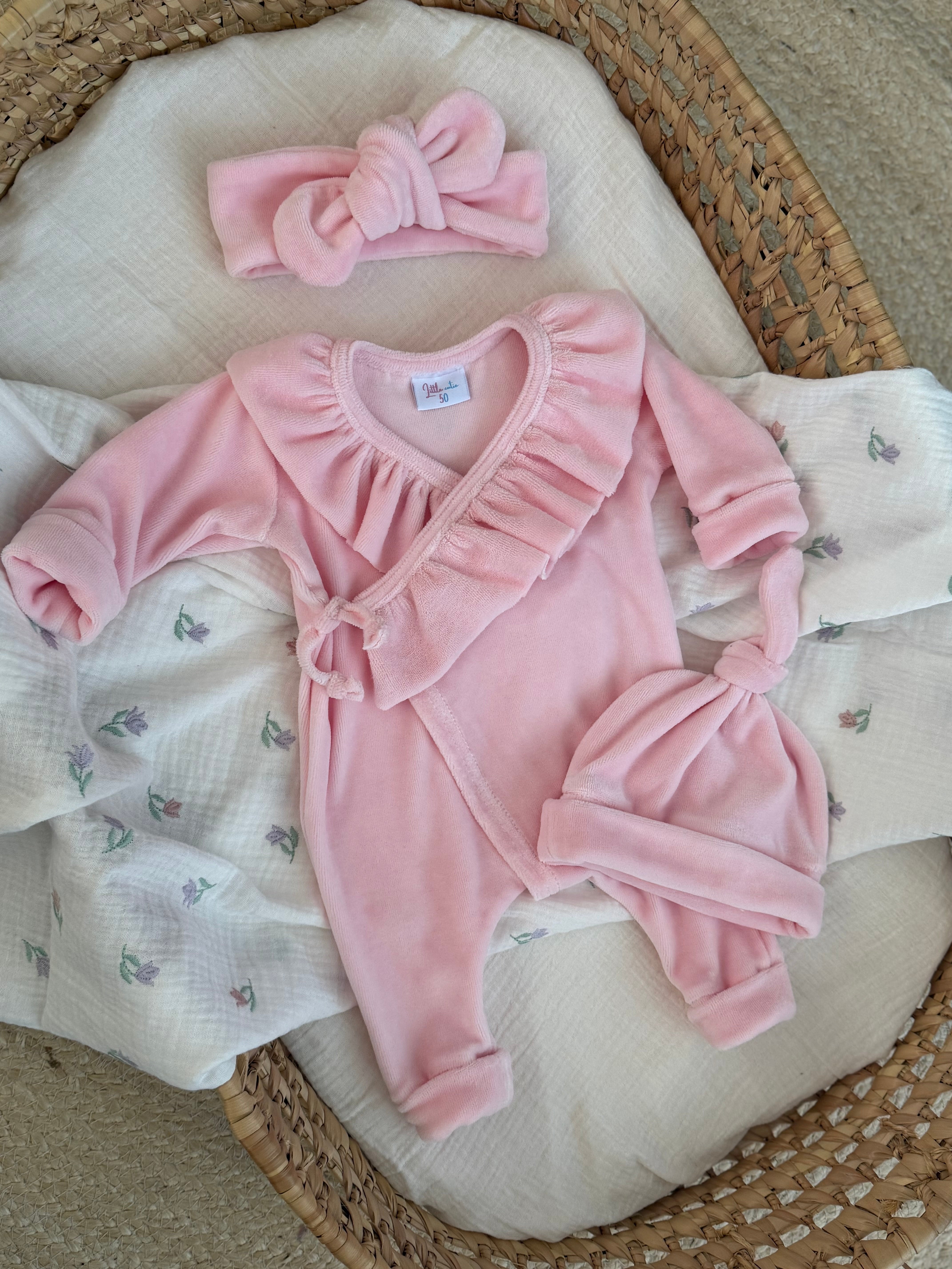 Boxpakje - velours licht roze - For Your Little Cutie