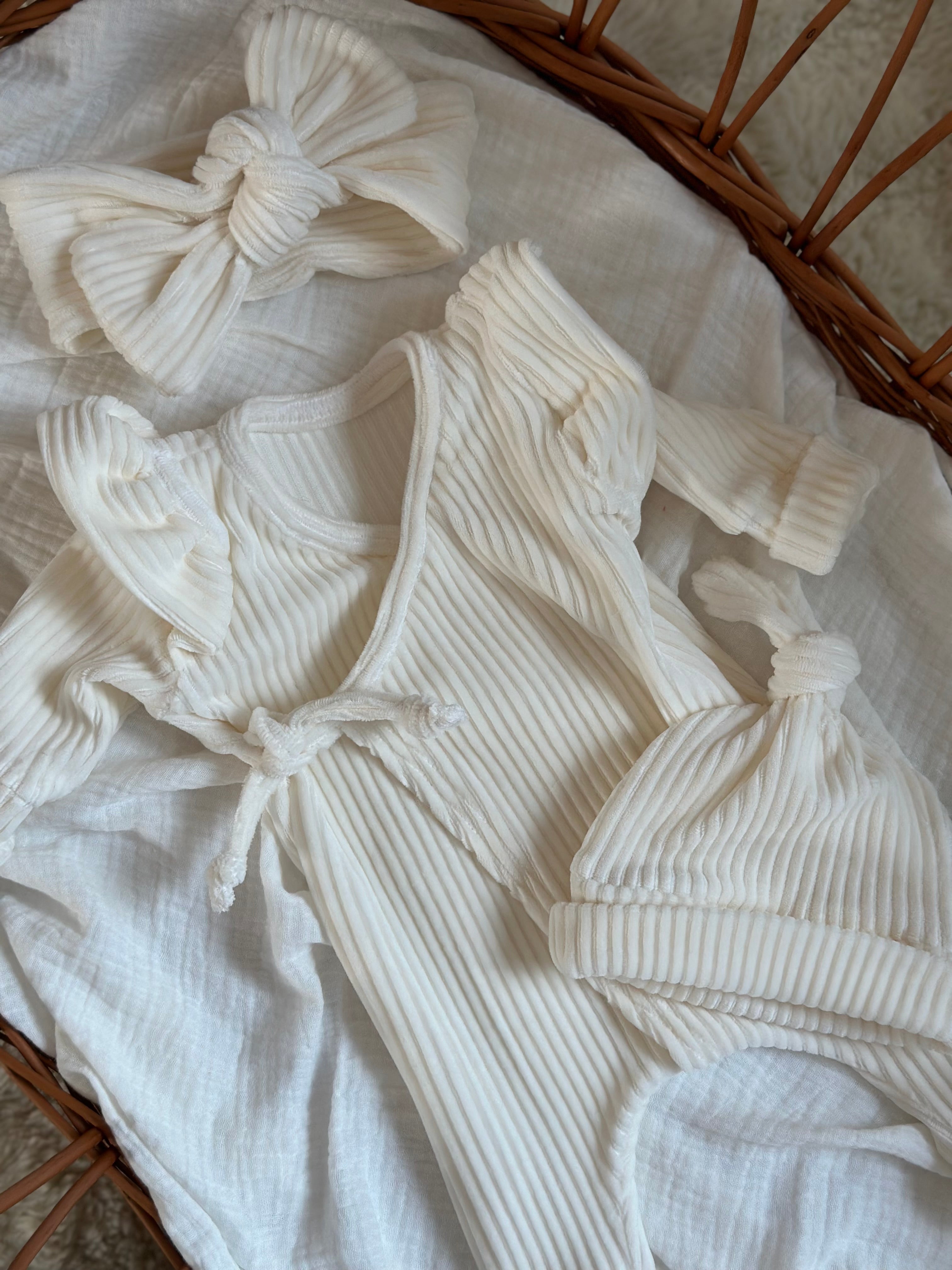 Boxpakje - fluweel rib ecru - For Your Little Cutie