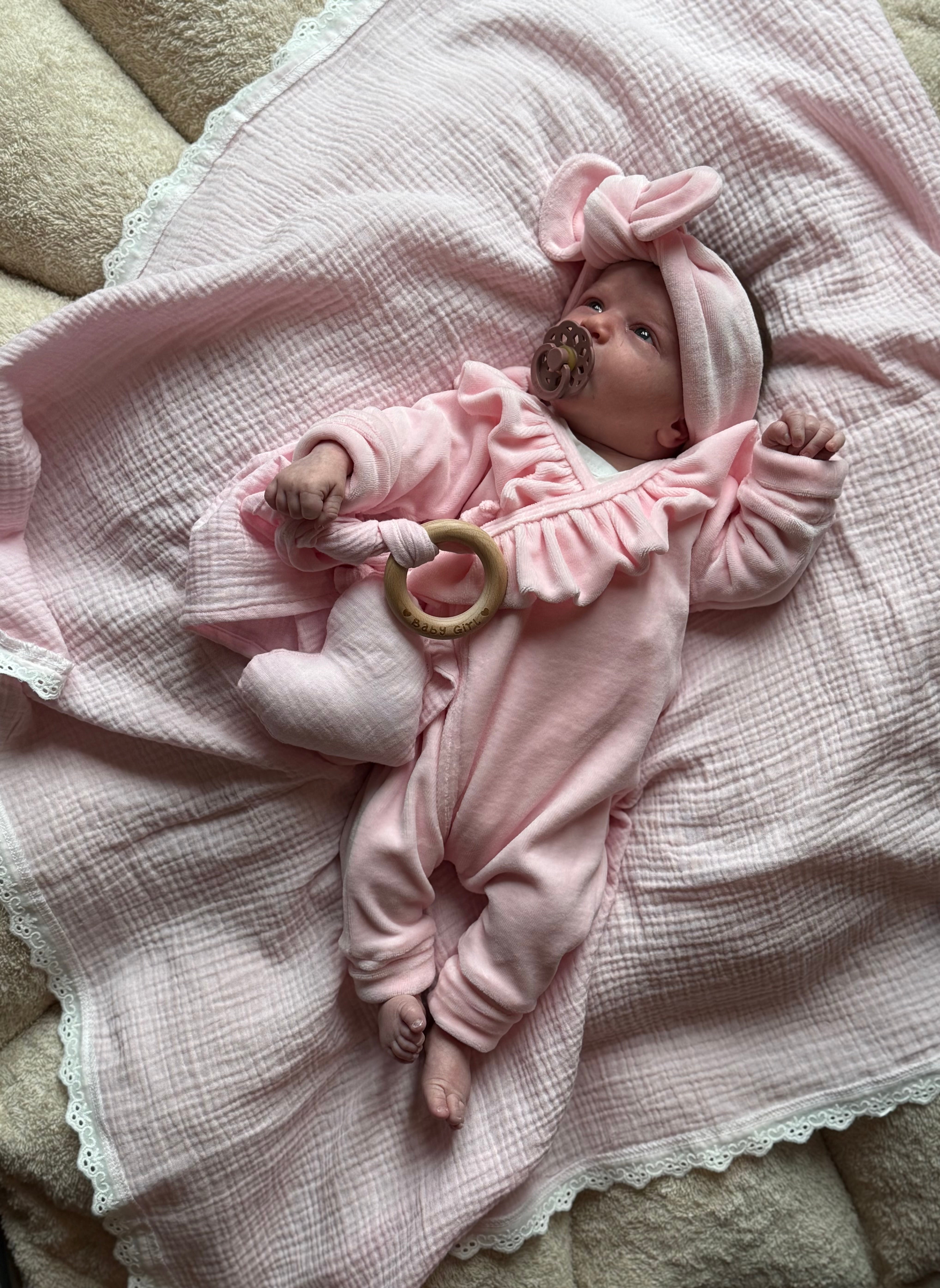 Boxpakje - Velours licht roze - For Your Little Cutie