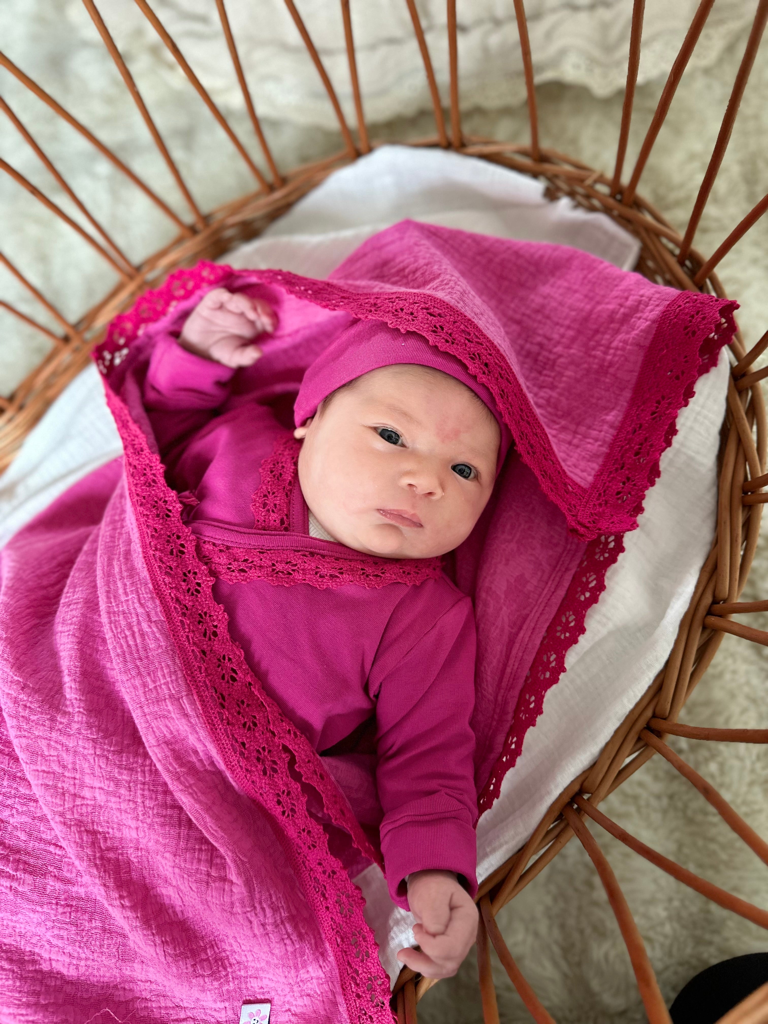 Newborn setje 6 delig - Organic fuchsia - For Your Little Cutie