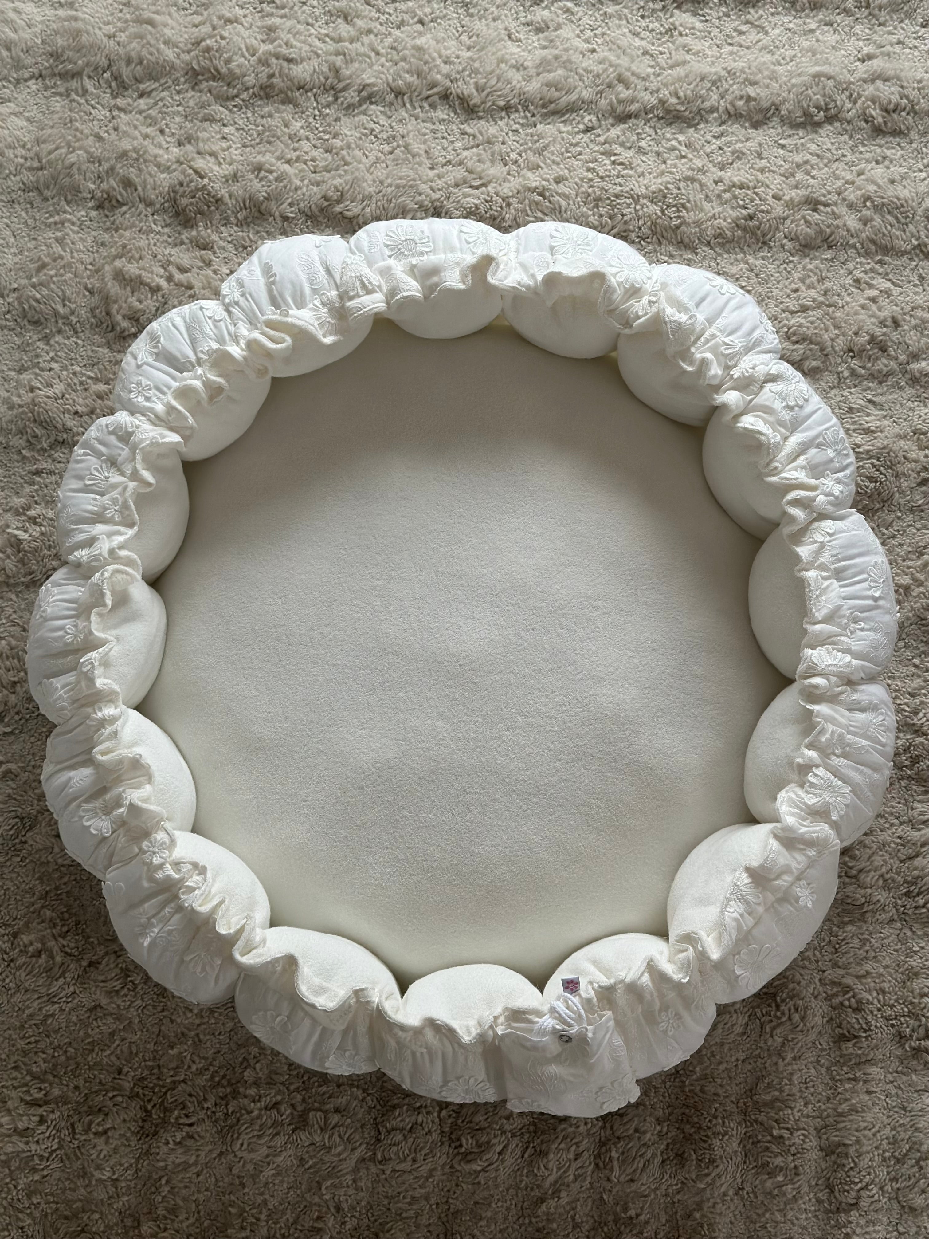 Babynest/speelkleed 3D embroidery flower - Off white - For Your Little Cutie