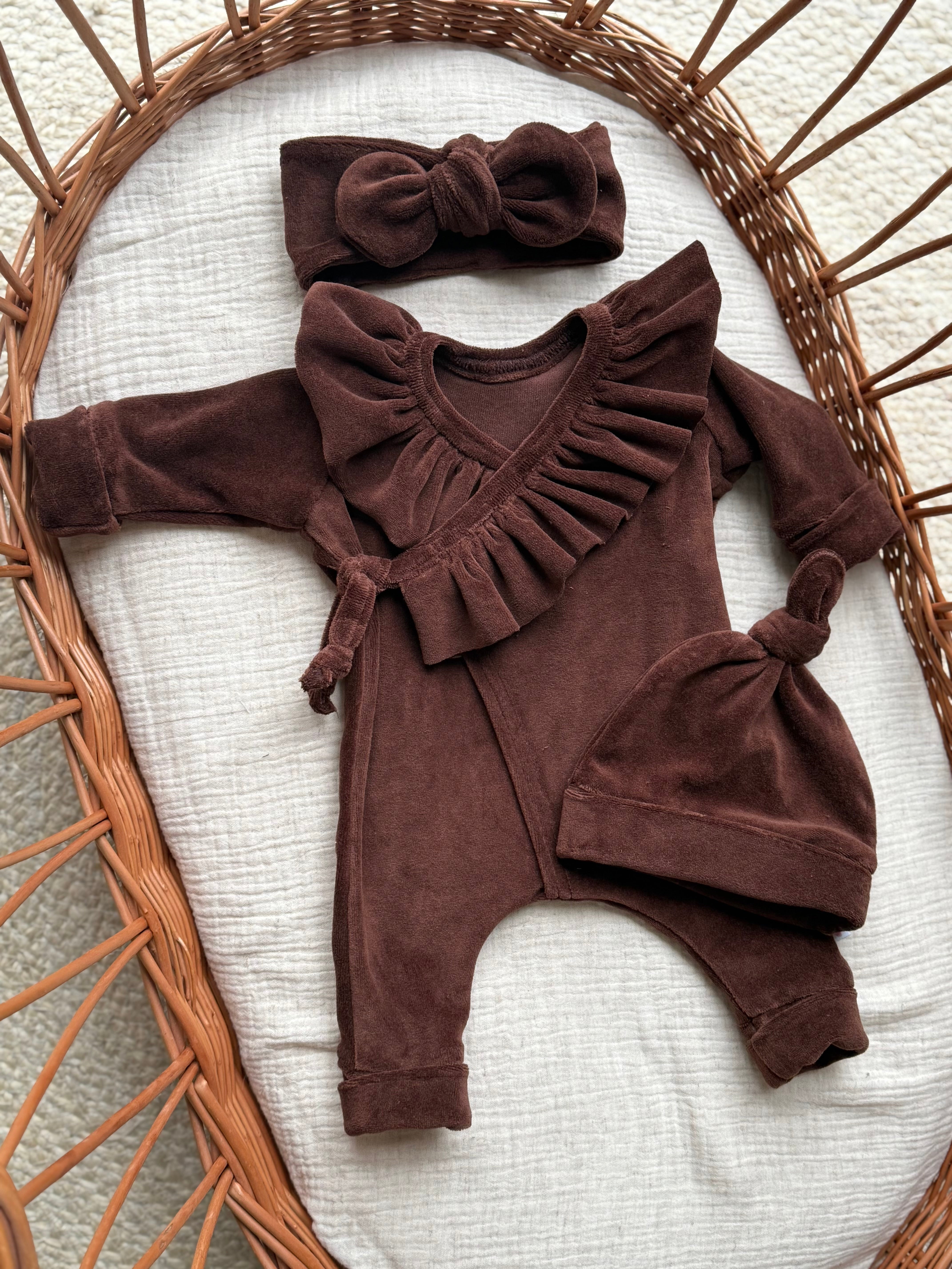 overslag boxpakje - velours brown