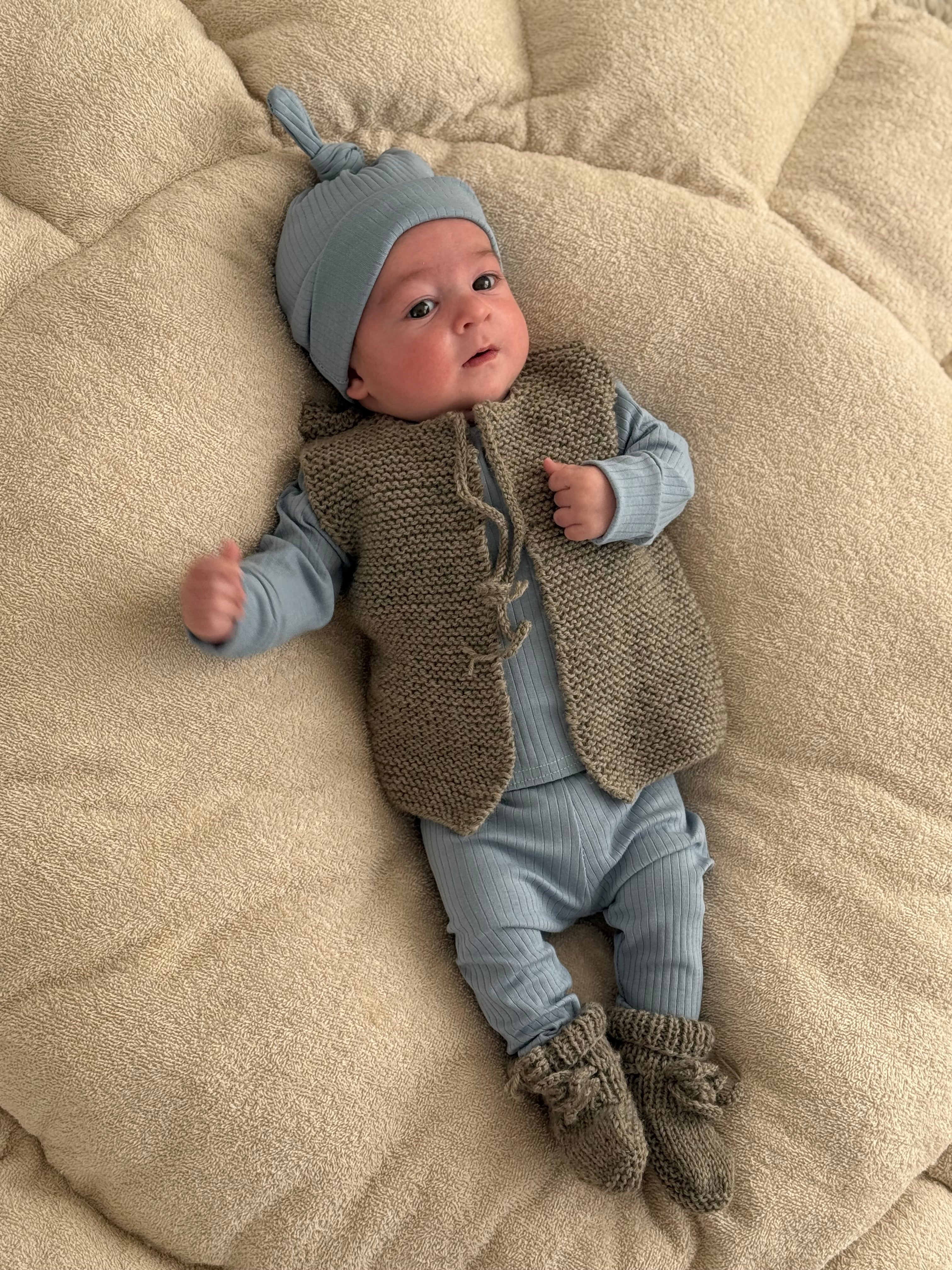 Legging/broekje unisex jersey rib - blauw - For Your Little Cutie