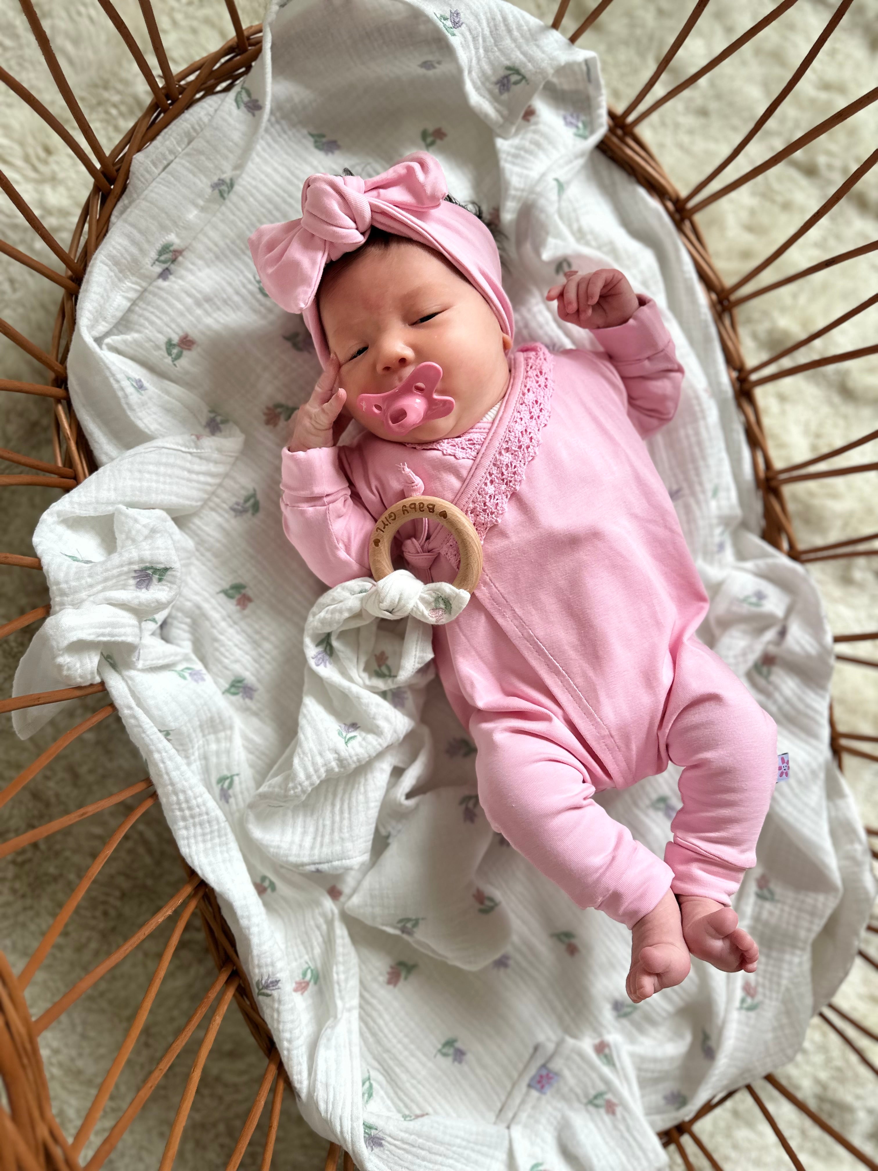 Newborn setje 5 delig - Baby pink/flower - For Your Little Cutie