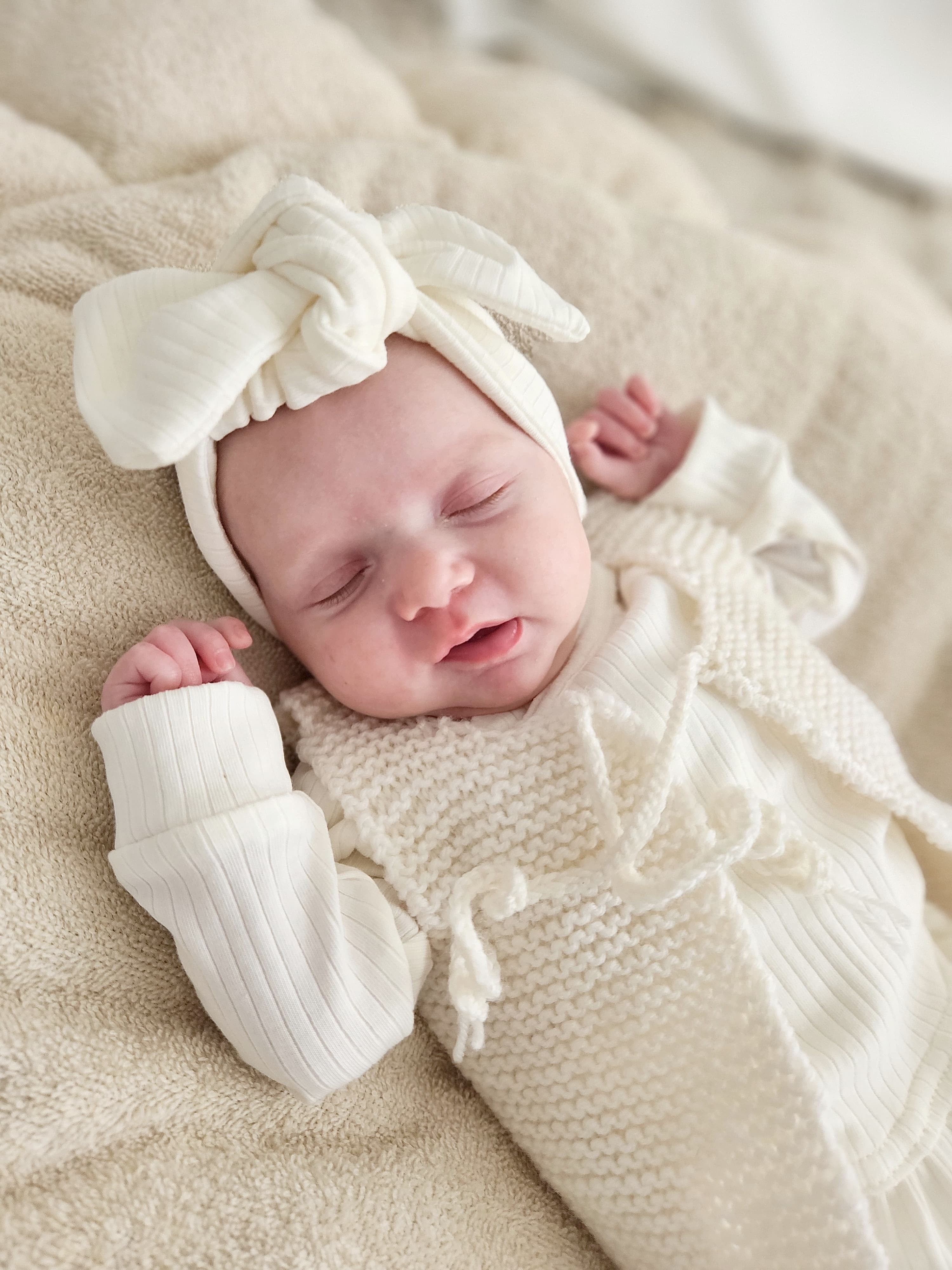 Haarbandje jersey rib - off white - For Your Little Cutie