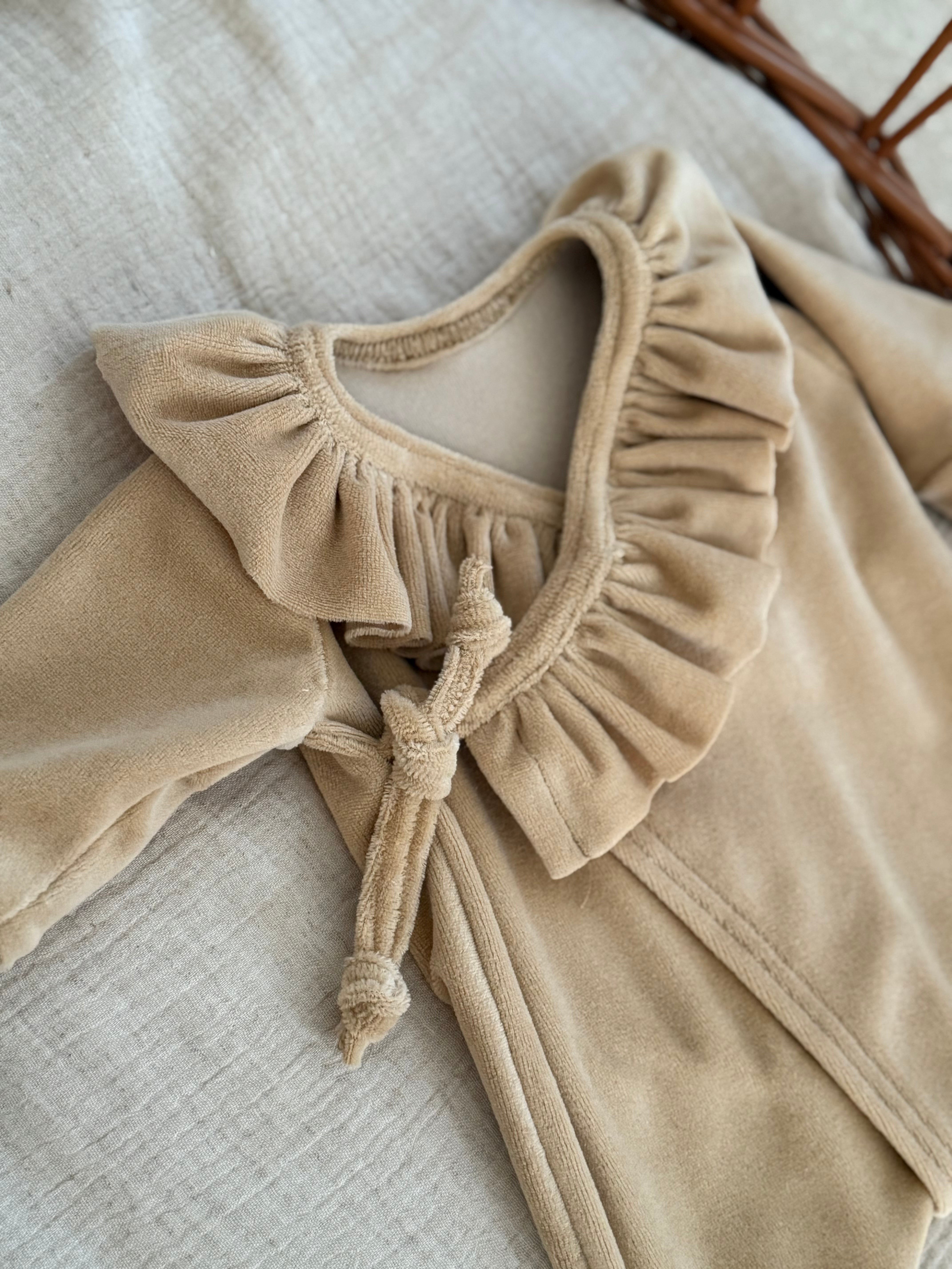 Overslag boxpakje - velours mosterd - For Your Little Cutie