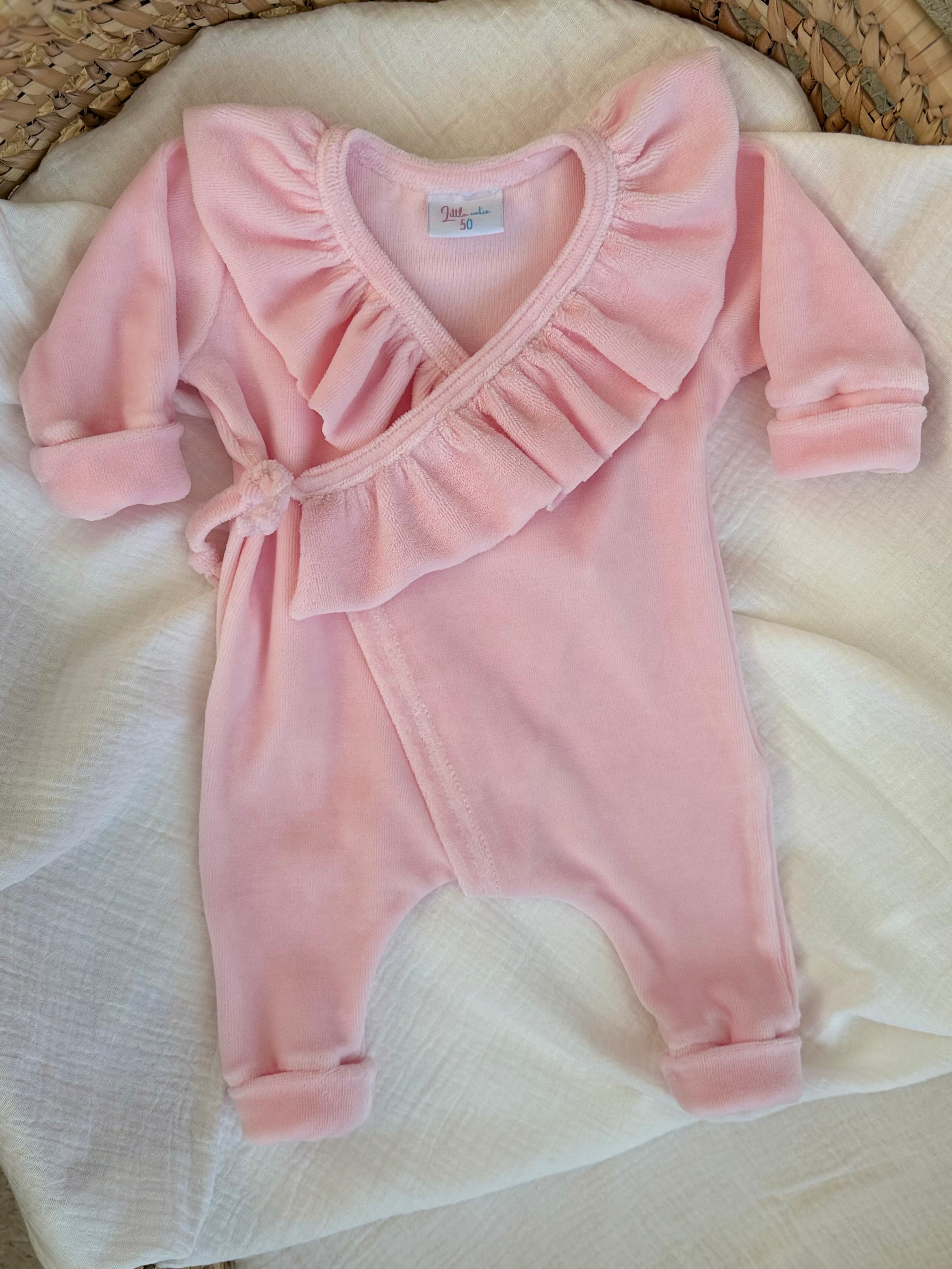 Boxpakje - velours licht roze - For Your Little Cutie