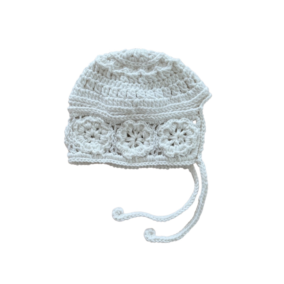 Gehaakt Mutsje Dahlia - Wit/Ecru - For Your Little Cutie