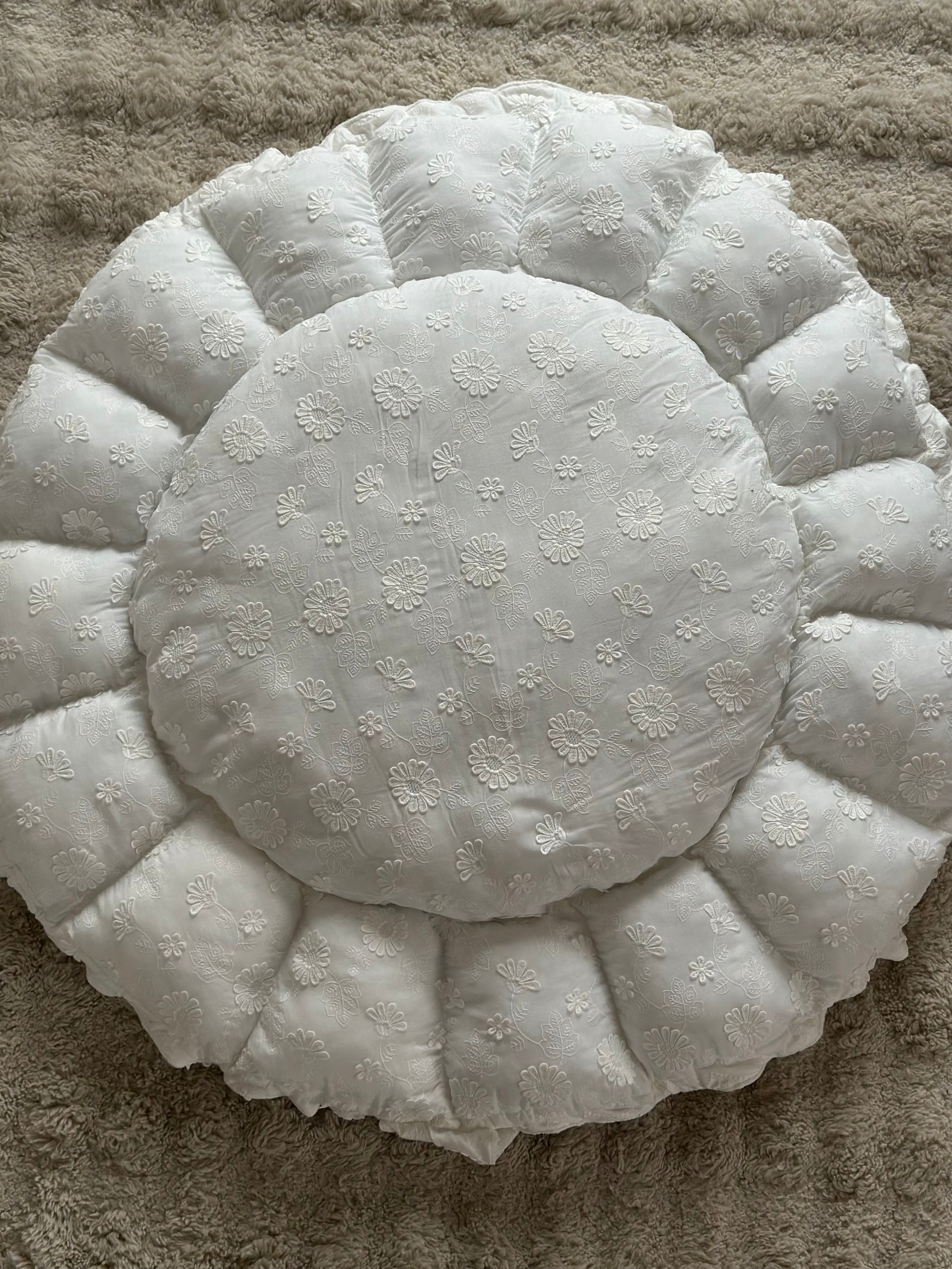 Babynest/speelkleed 3D embroidery flower - Off white - For Your Little Cutie