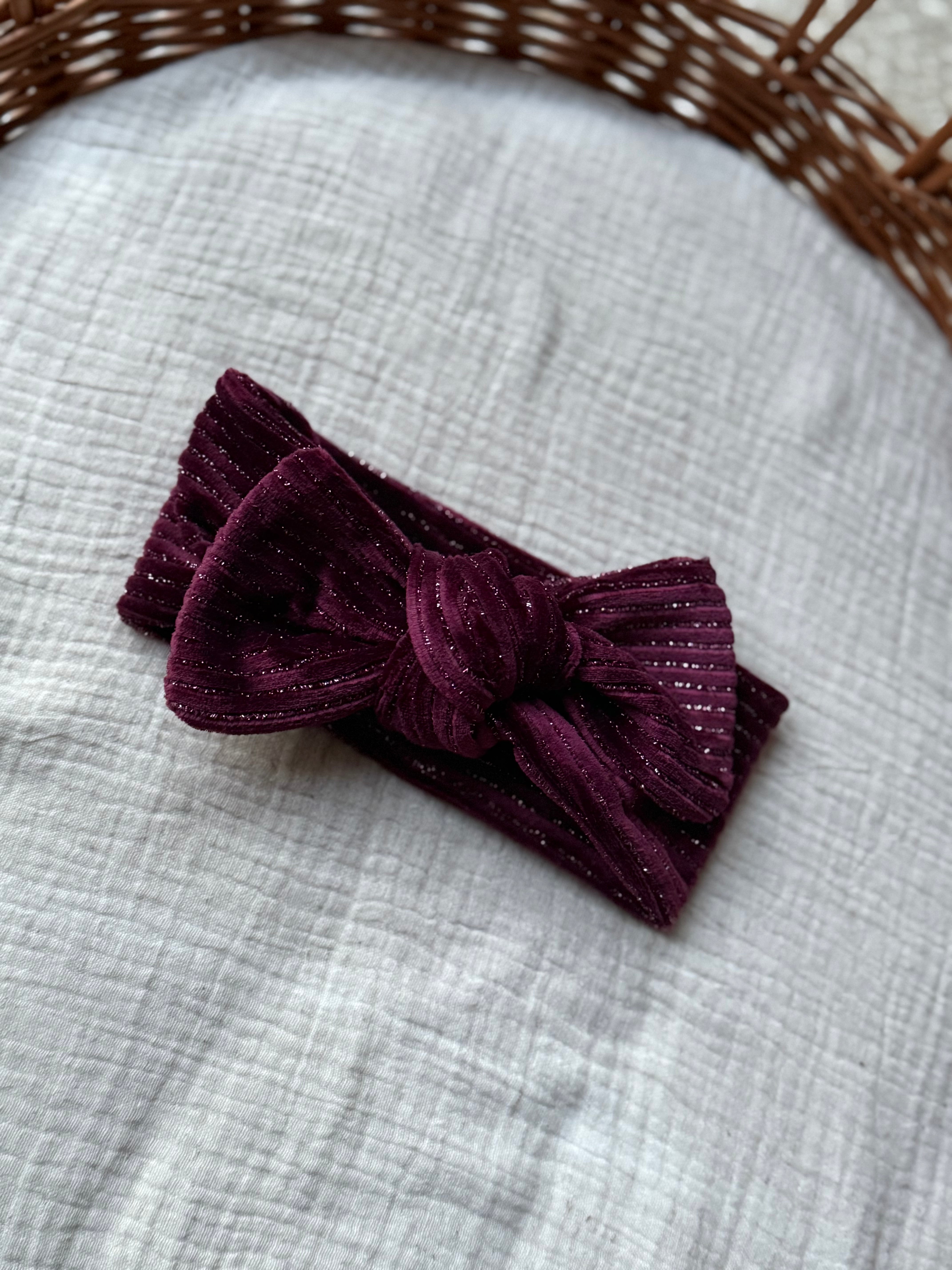 Haarbandje lastmoon - bordeaux glitter