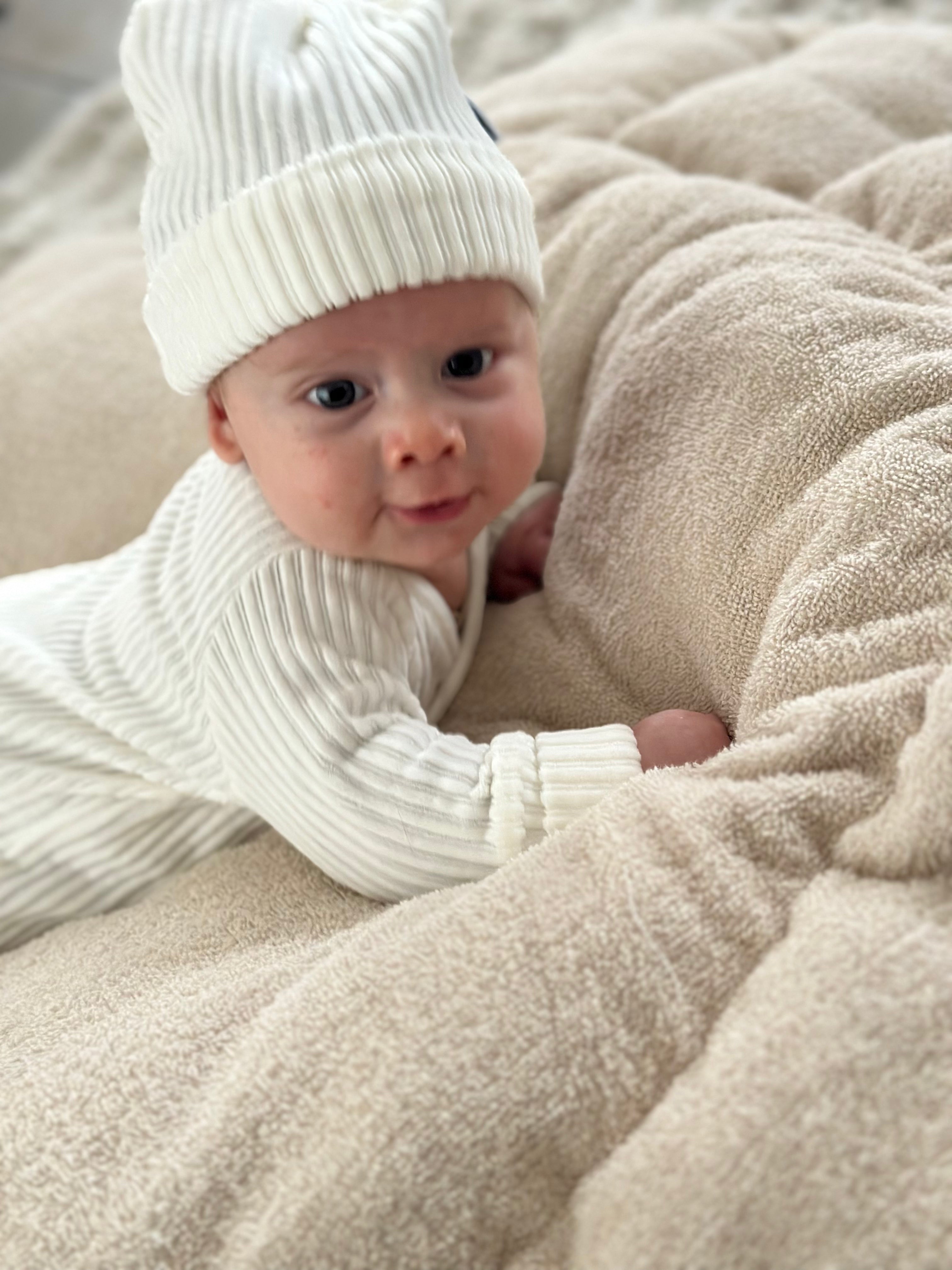 Boxpakje unisex - fluweel rib ecru - For Your Little Cutie