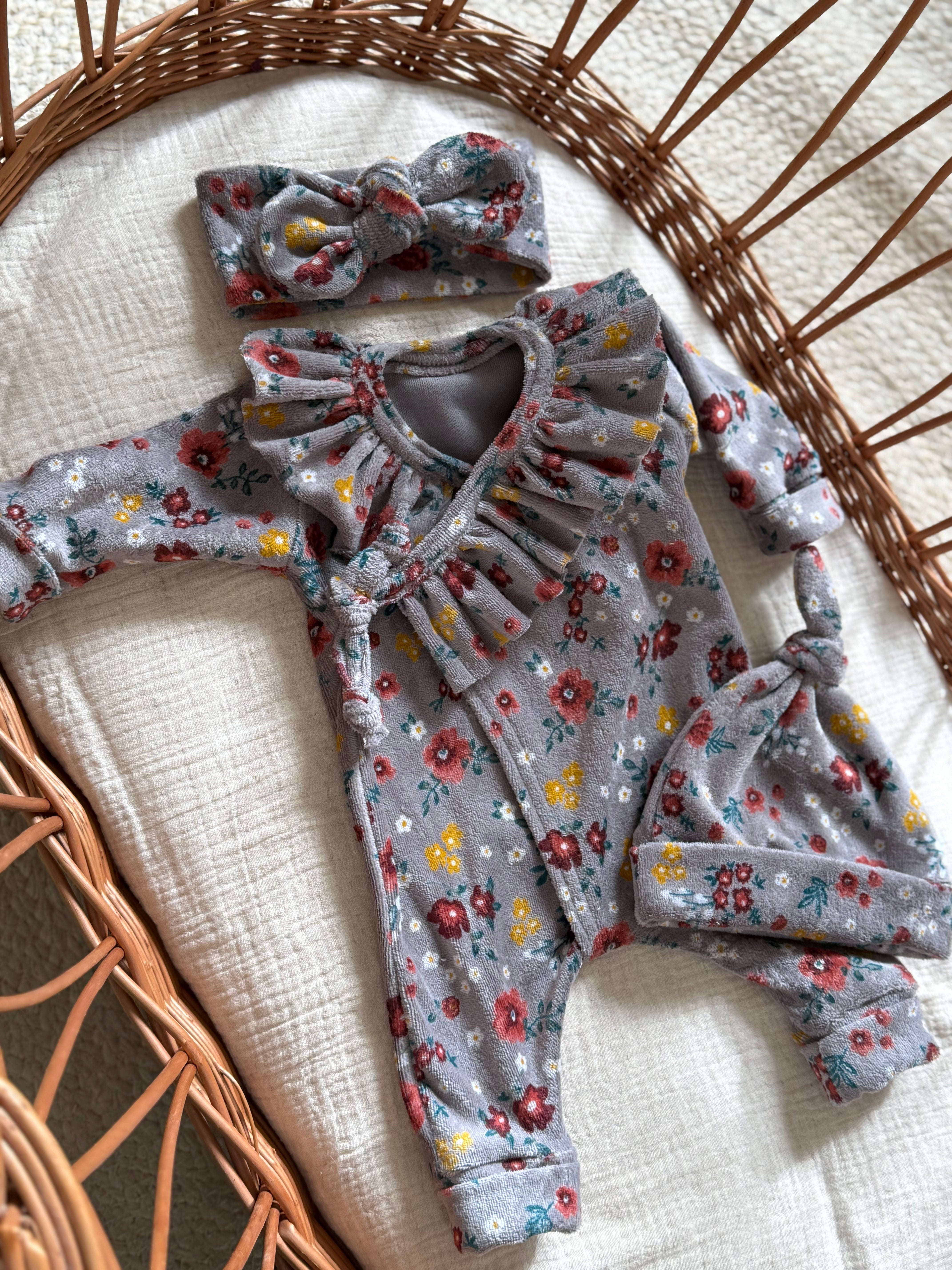 Limited edition baby romper - velvet flower