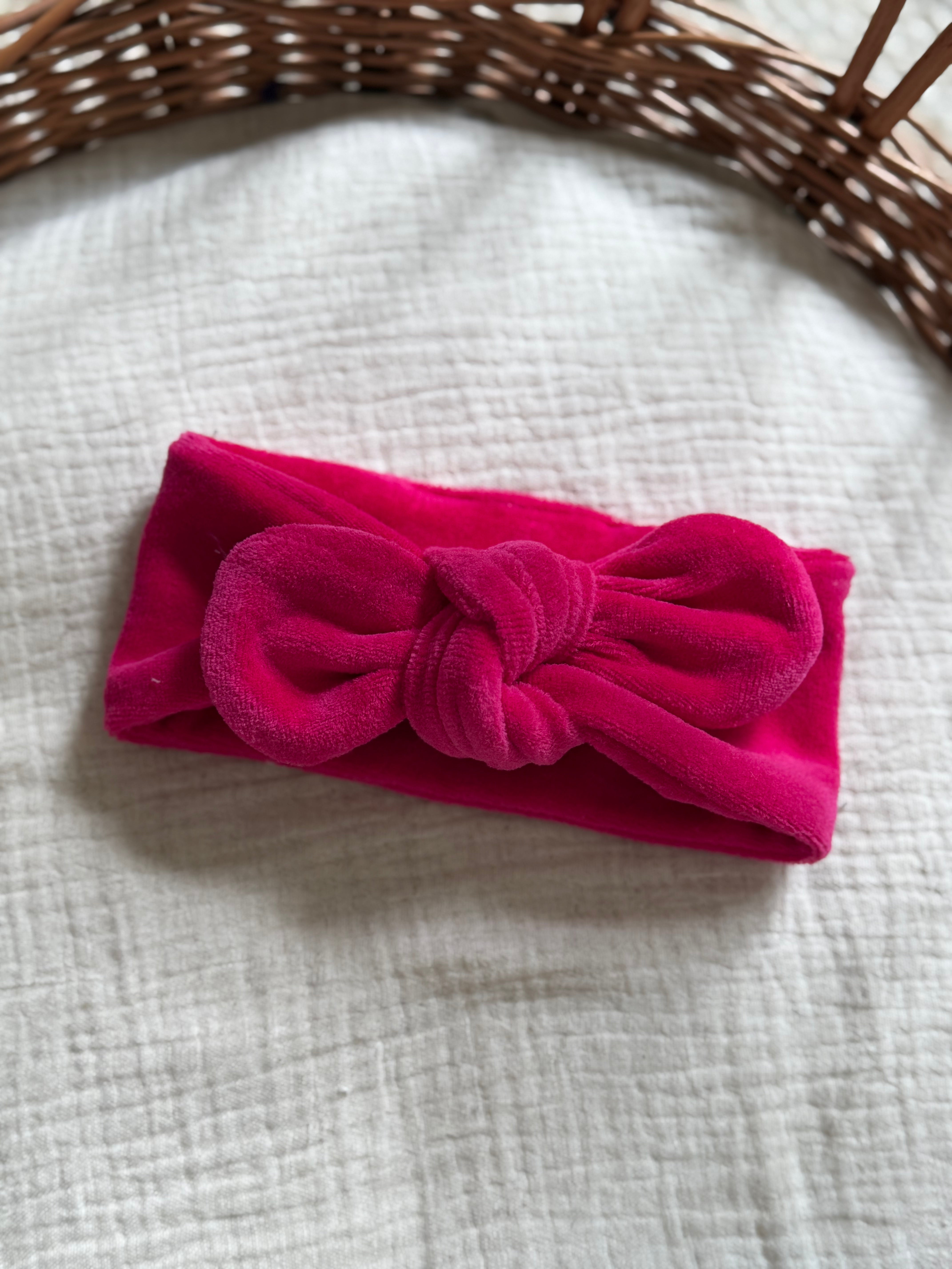 Haarbandje - velours fuchsia