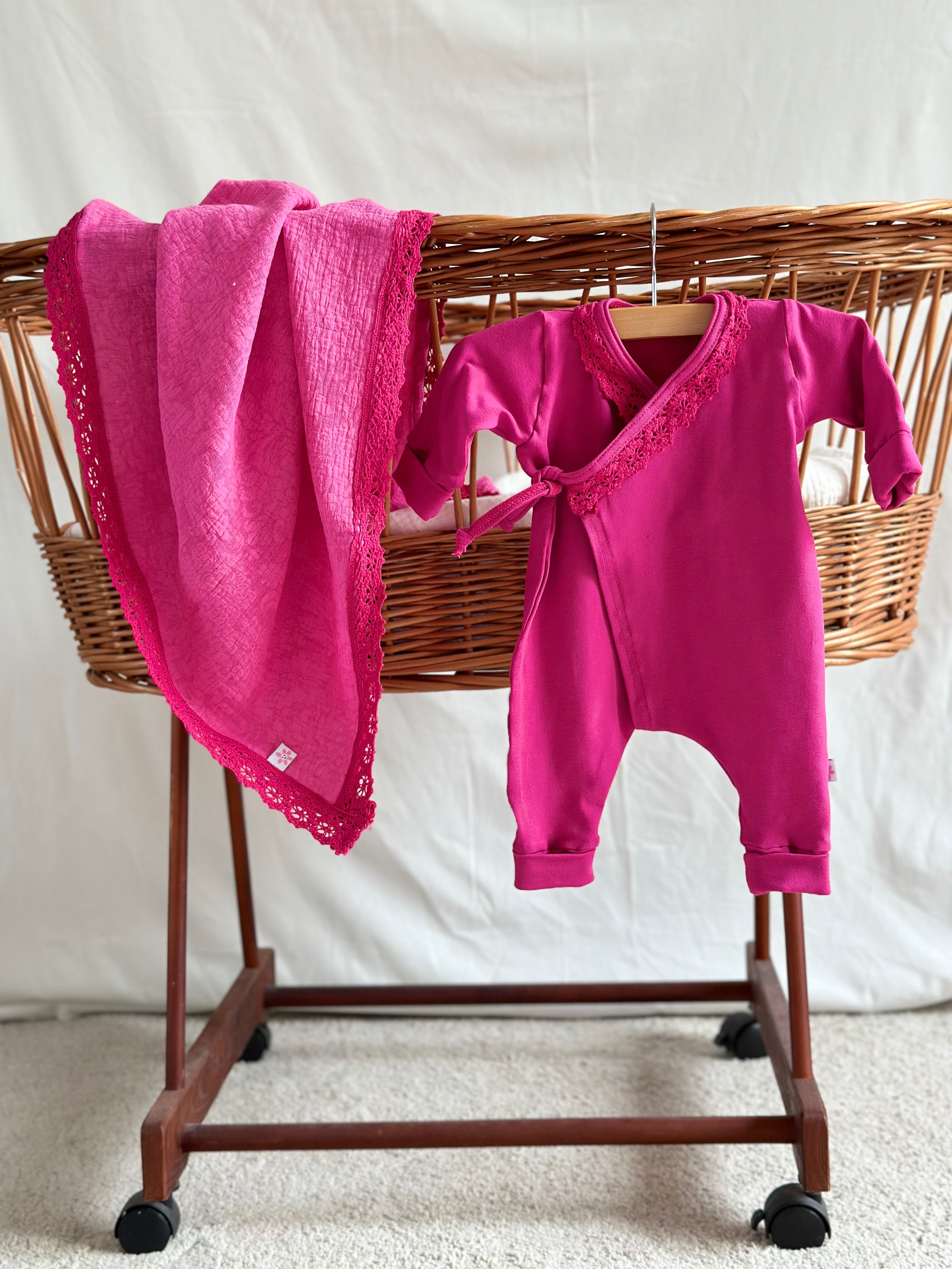 Newborn setje 6 delig - Organic fuchsia - For Your Little Cutie