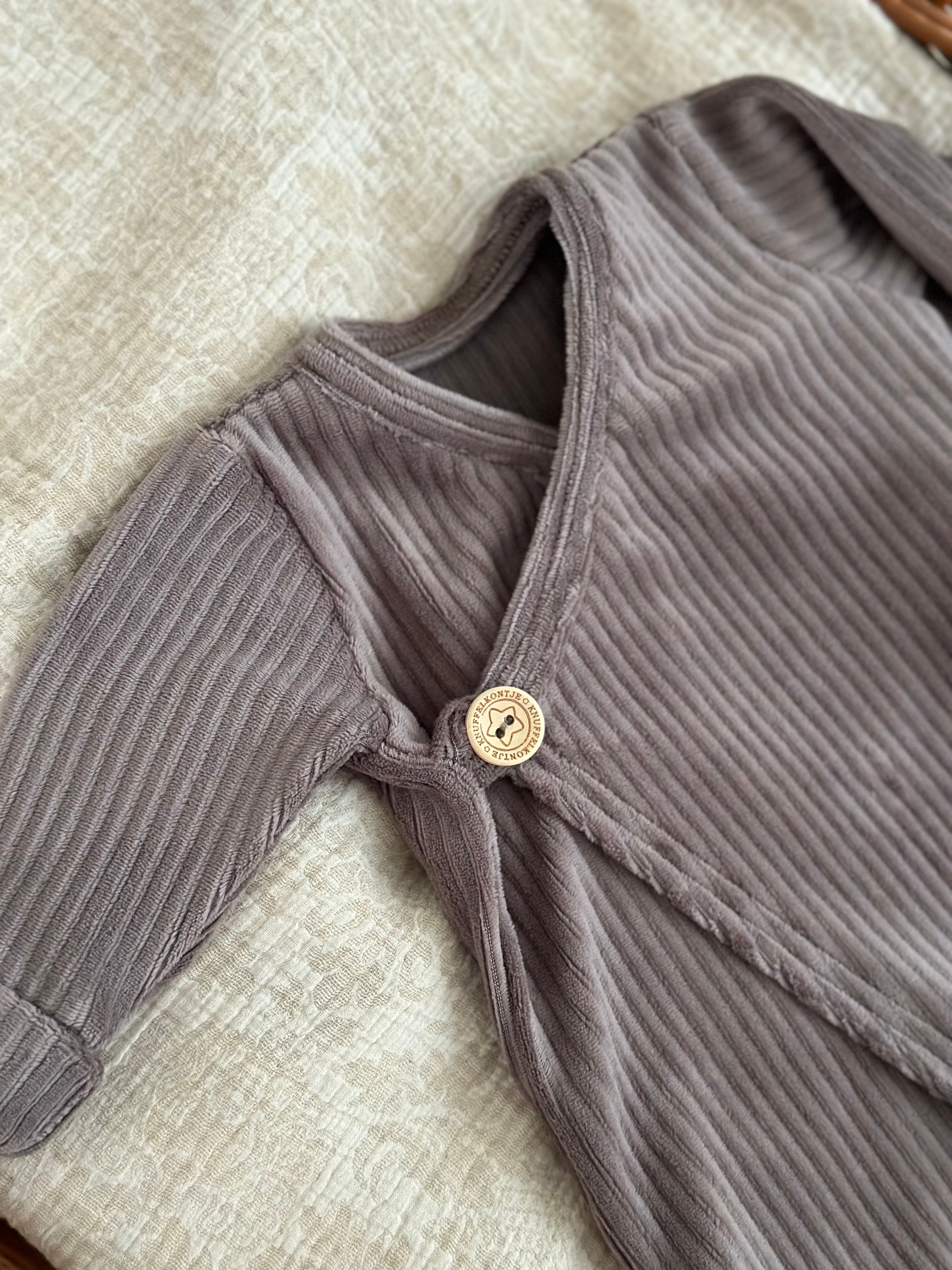 Boxpakje unisex - fluweel rib taupe - For Your Little Cutie