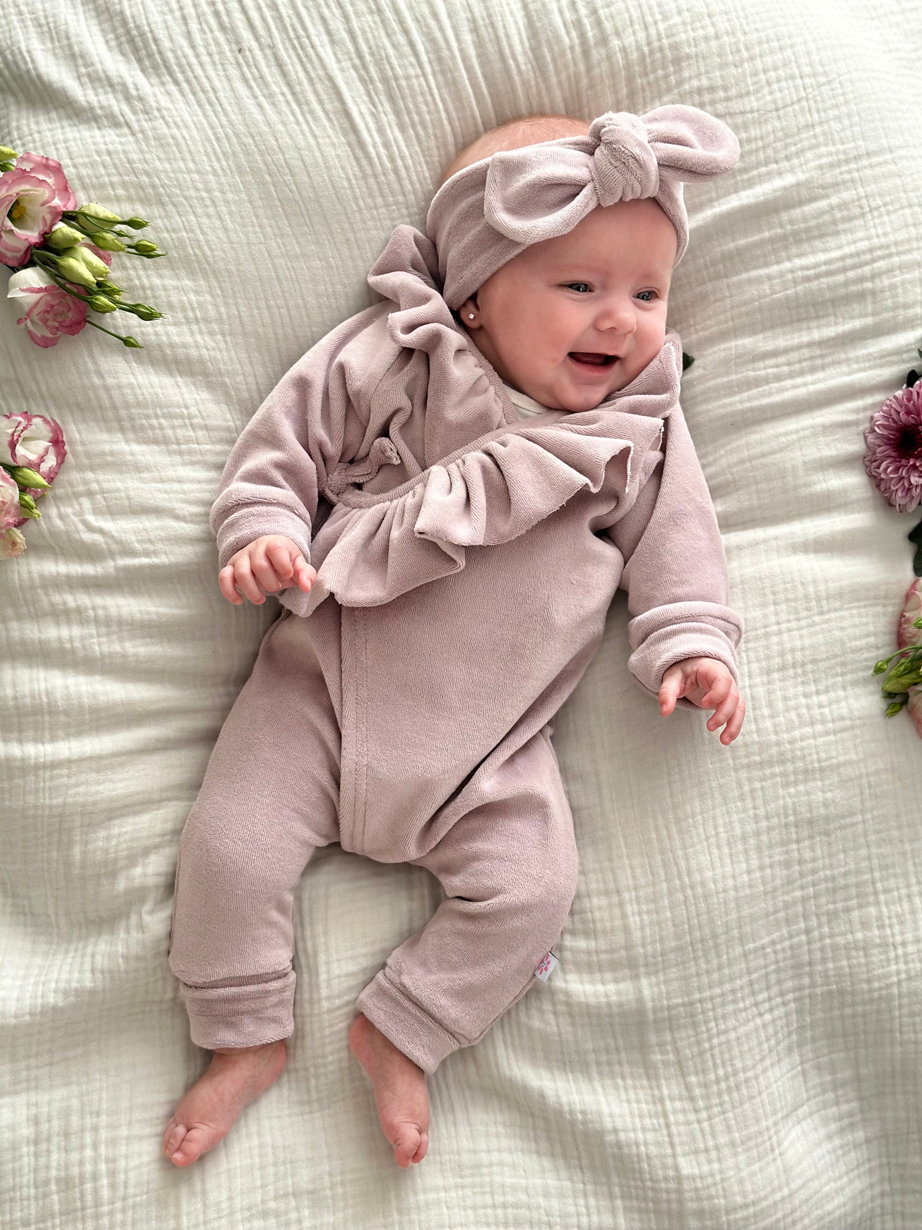 Overslag boxpakje - Velours lila - For Your Little Cutie