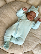 Slofjes merinowol - baby blauw - For Your Little Cutie