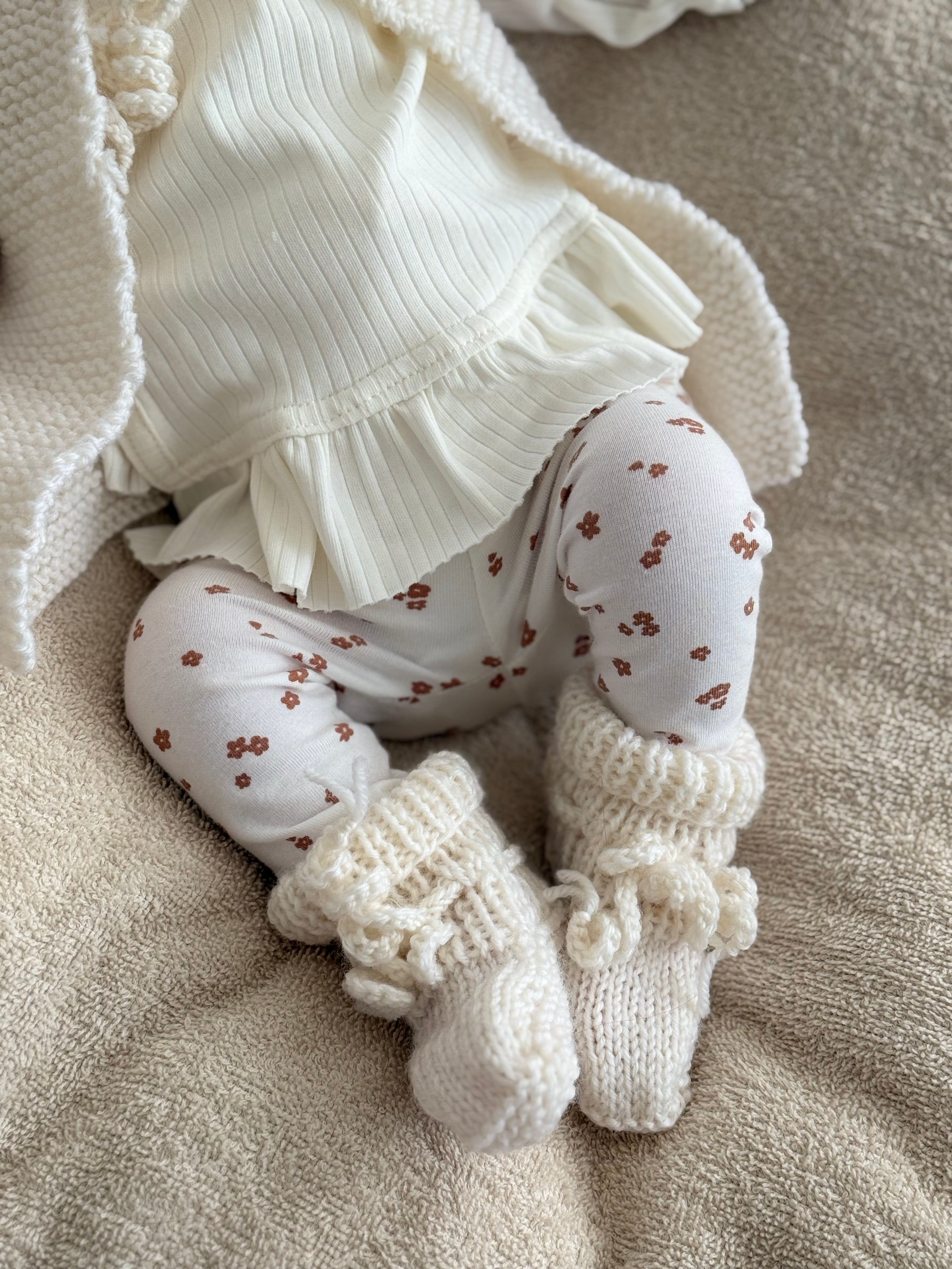Slofjes  merino wol - off white - For Your Little Cutie