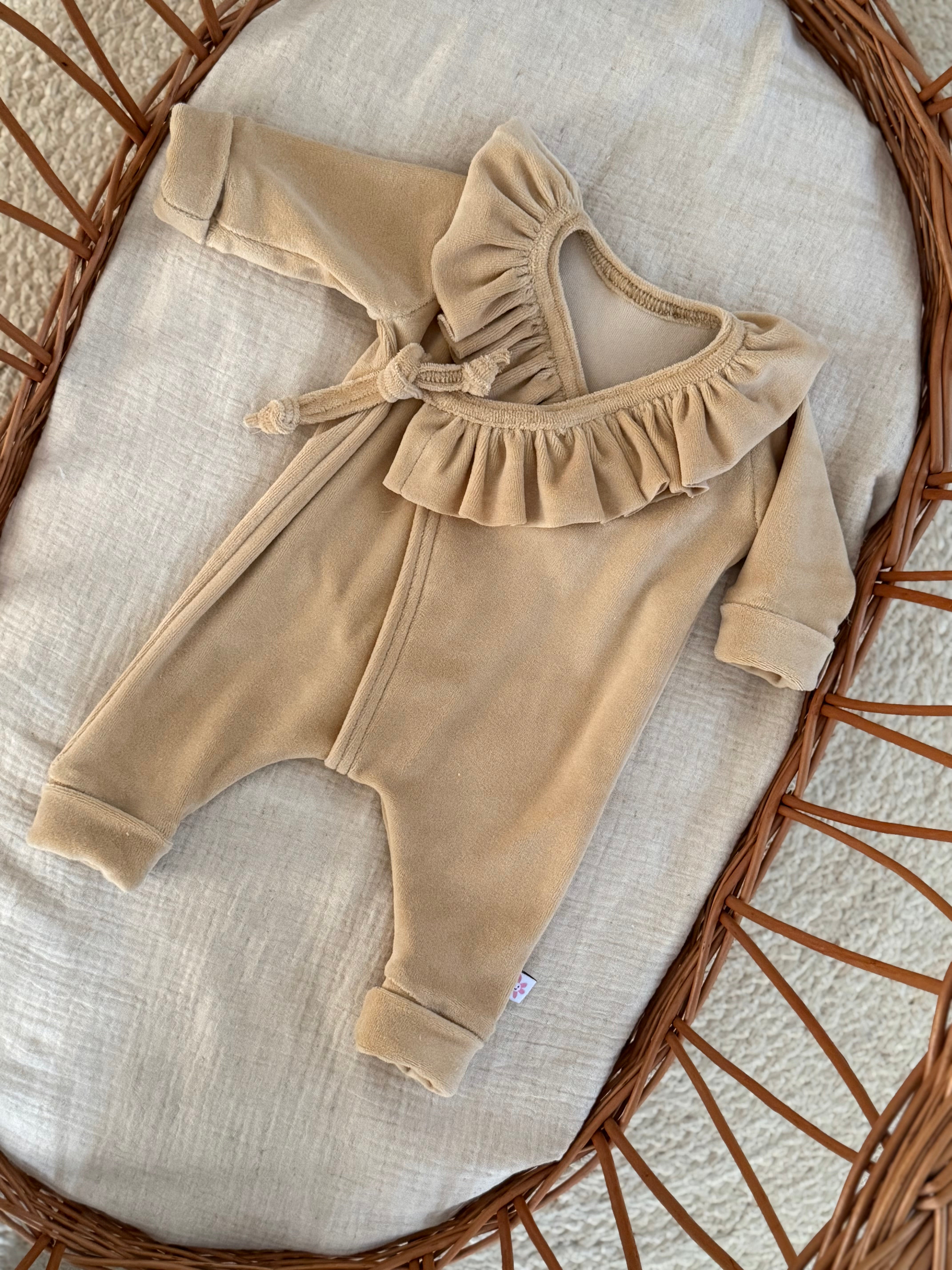 Overslag boxpakje - velours mosterd - For Your Little Cutie