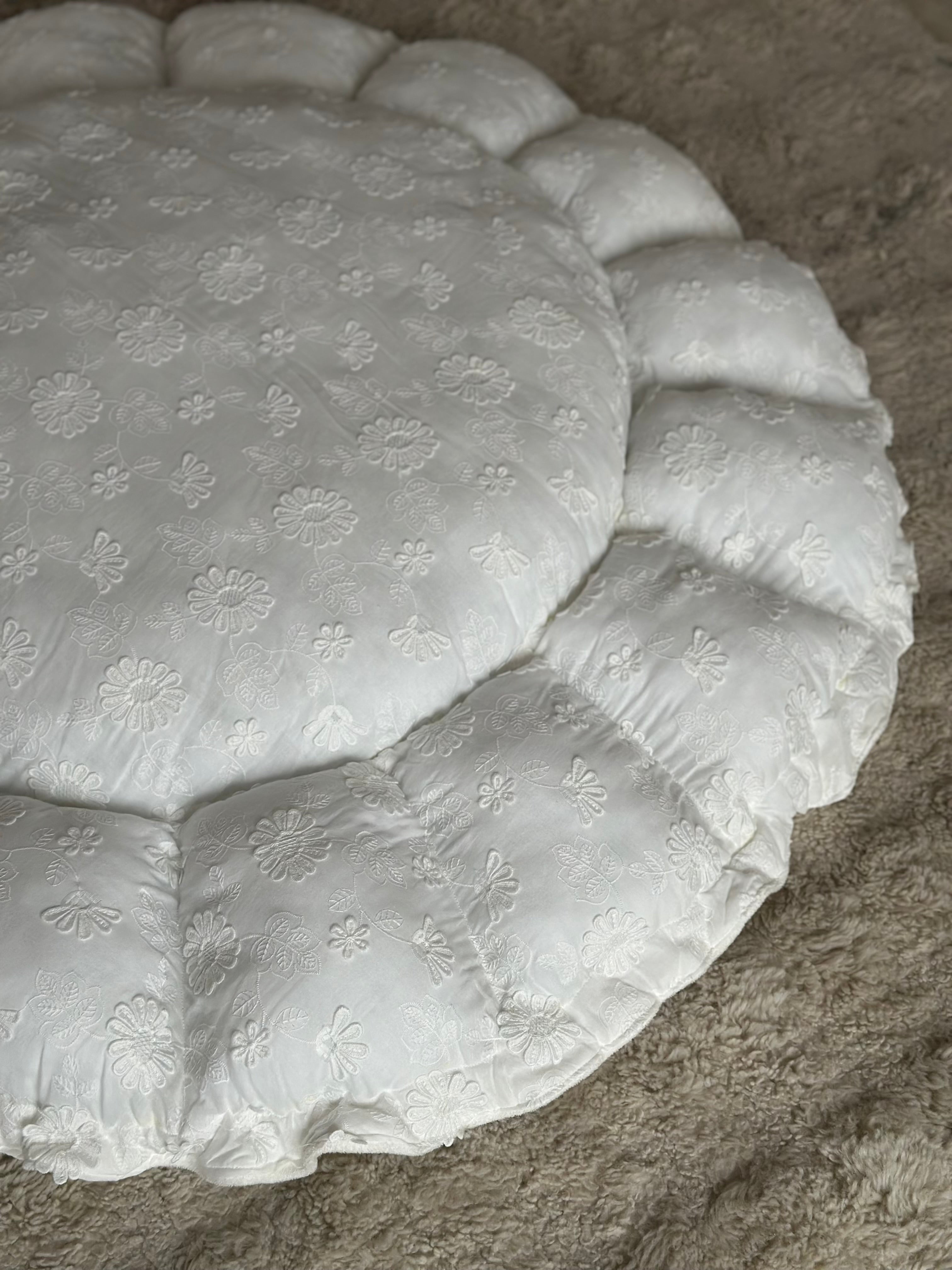 Babynest/speelkleed 3D embroidery flower - Off white - For Your Little Cutie