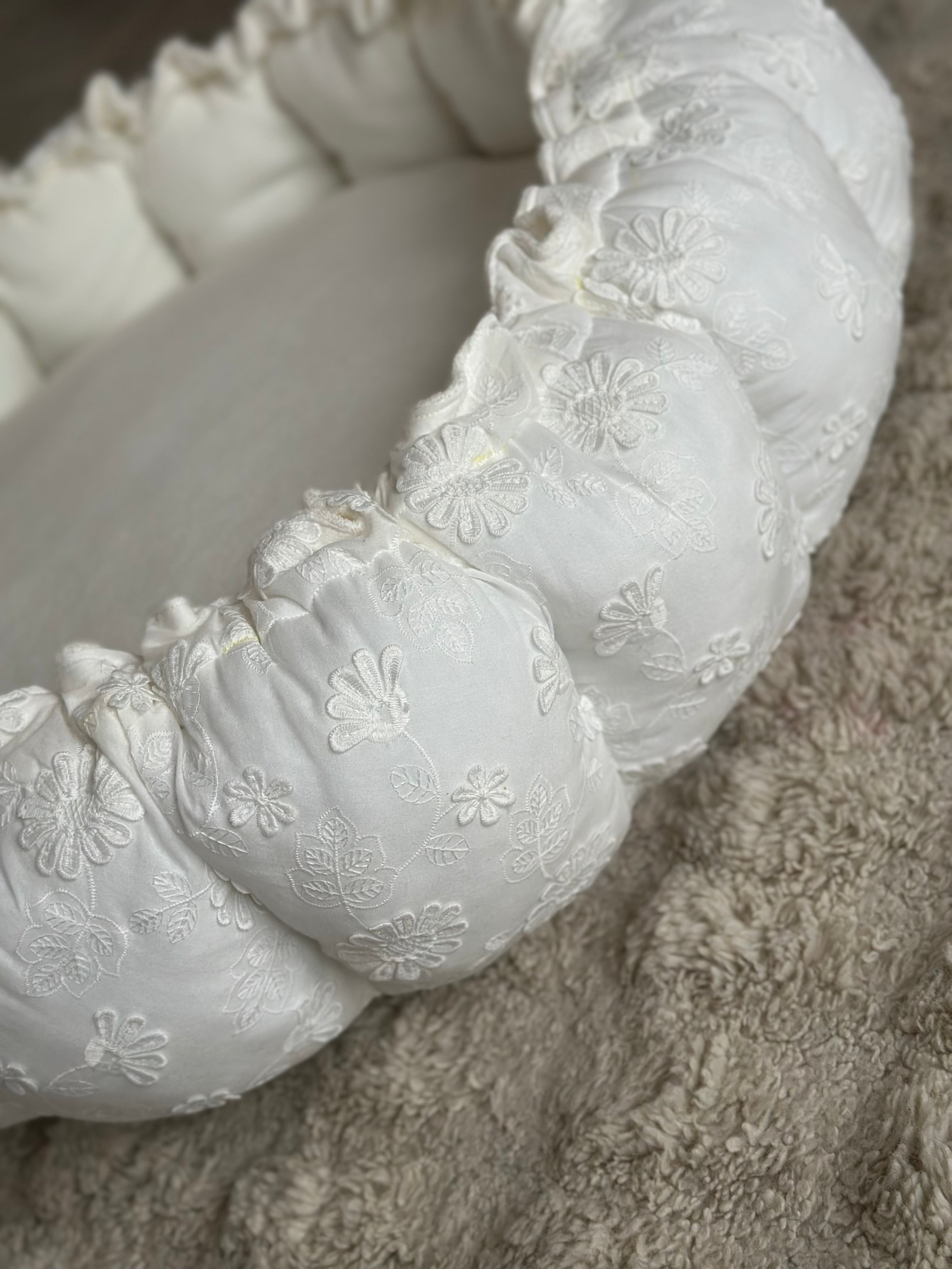 Babynest/speelkleed 3D embroidery flower - Off white - For Your Little Cutie