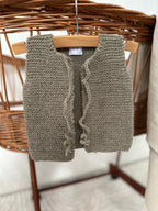 Gilletje merino wol unisex - taupe - For Your Little Cutie