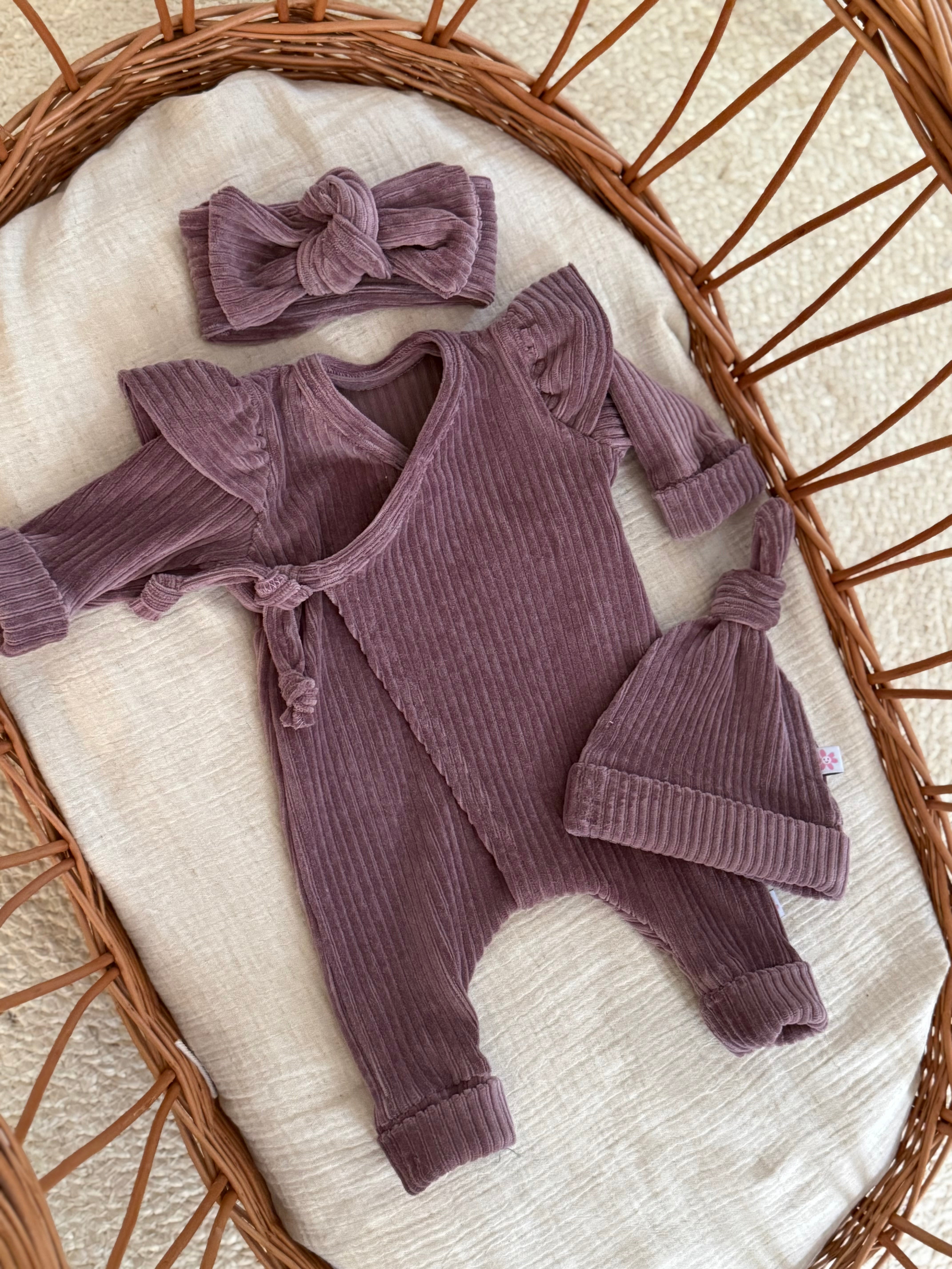 Boxpakje - fluweel rib mauve - For Your Little Cutie