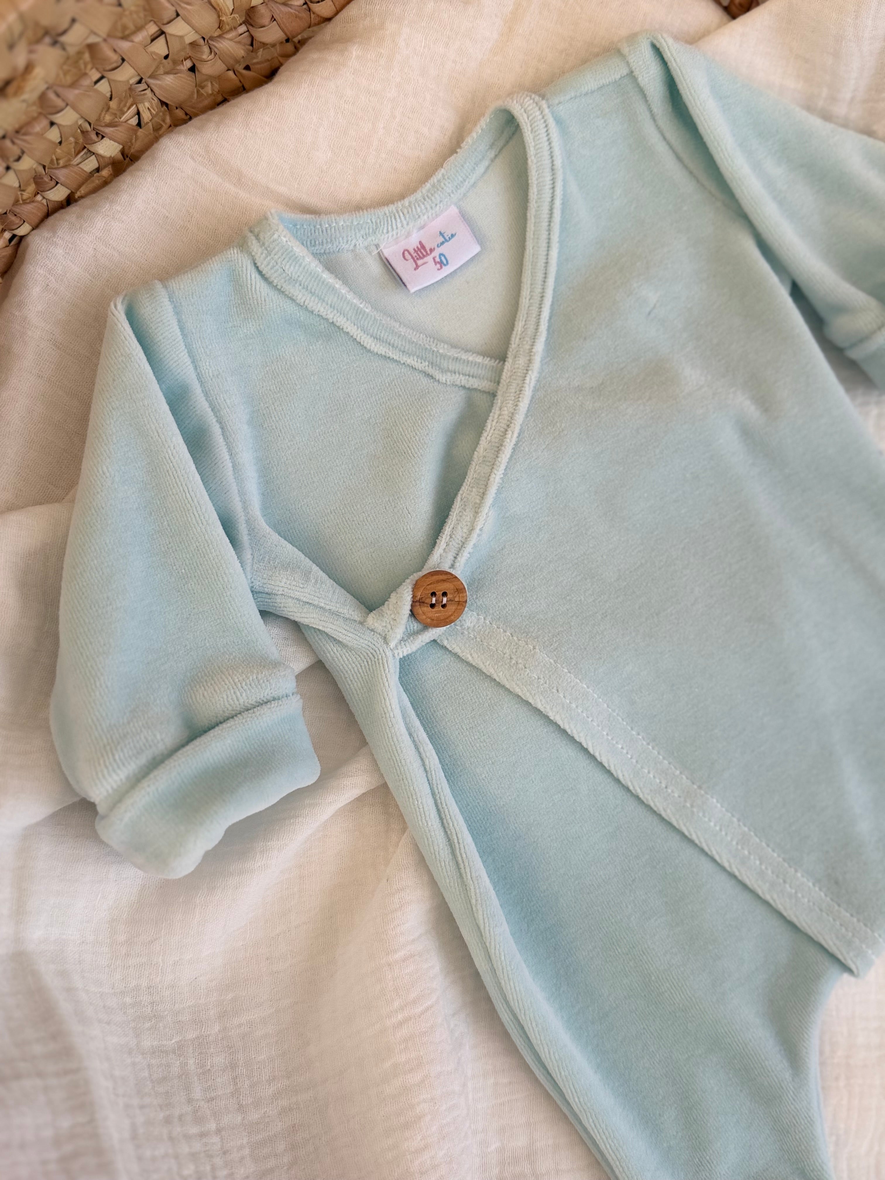 Boxpakje unisex - Velours baby blauw - For Your Little Cutie