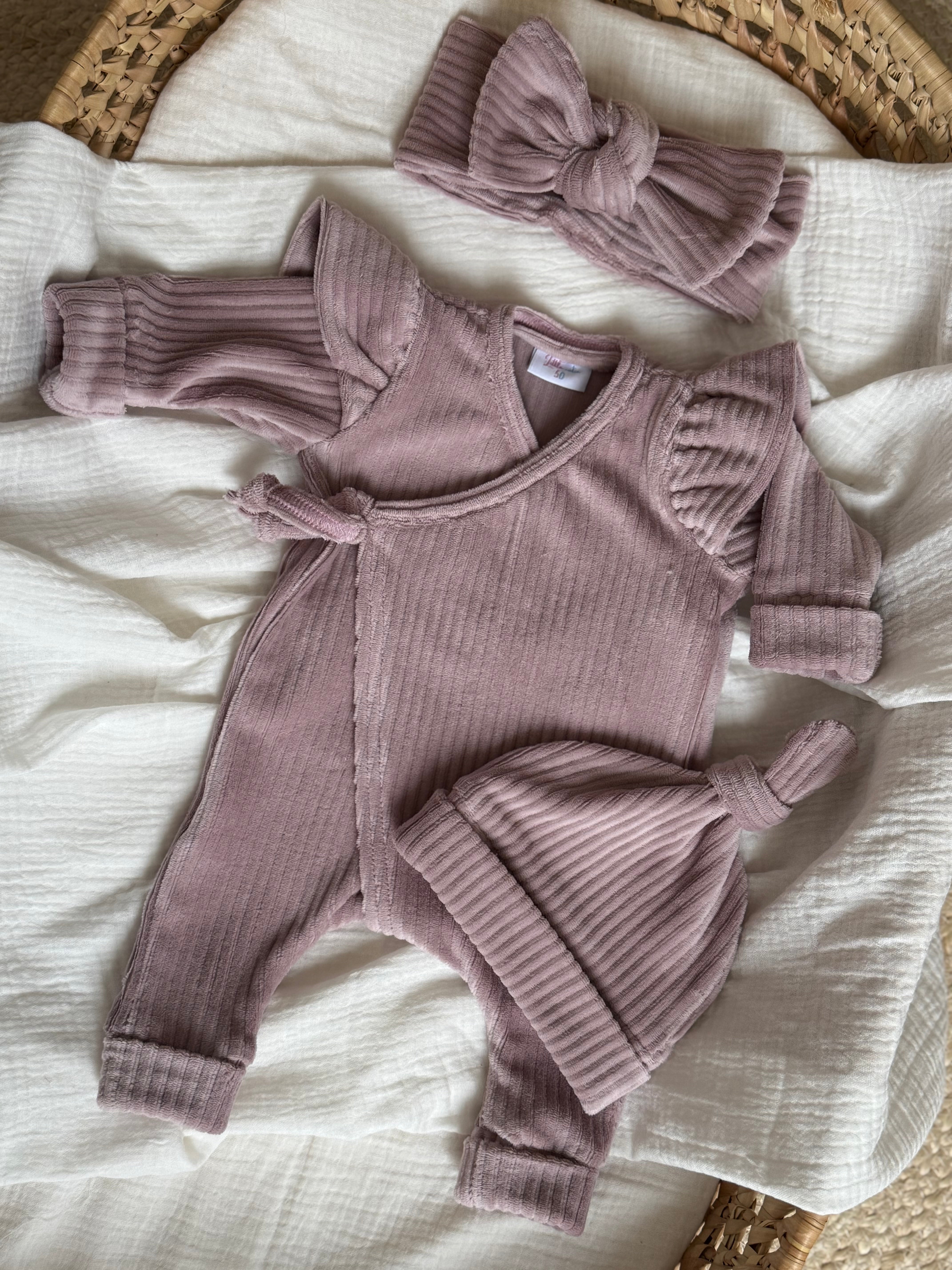 Boxpakje - fluweel rib lila - For Your Little Cutie