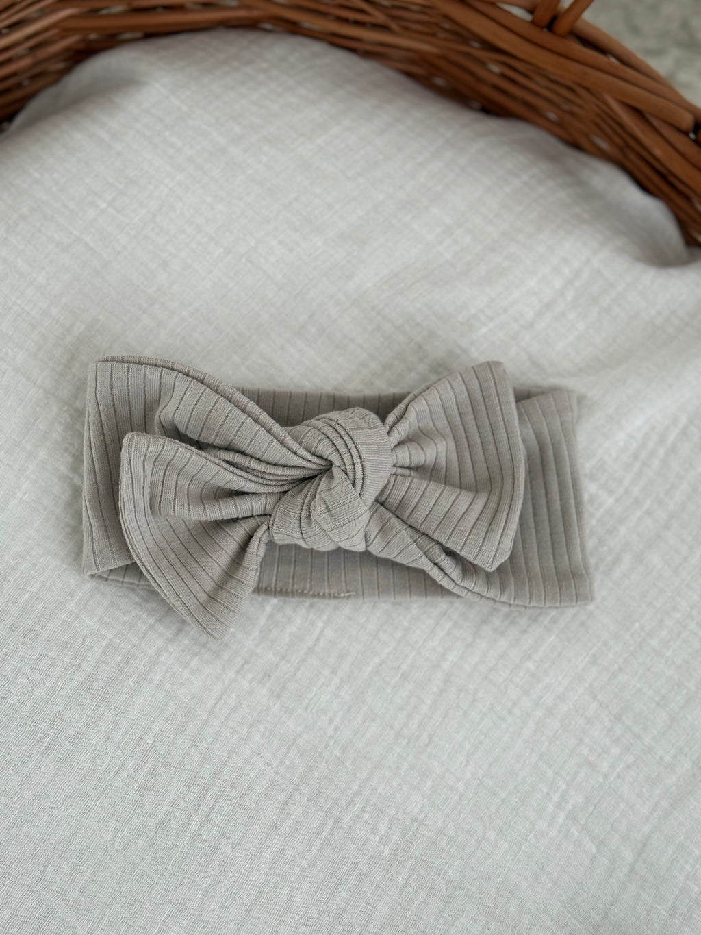 Haarbandje jersey rib - beige - For Your Little Cutie