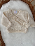 Overslagvest - Merino wol ruffle off white - For Your Little Cutie