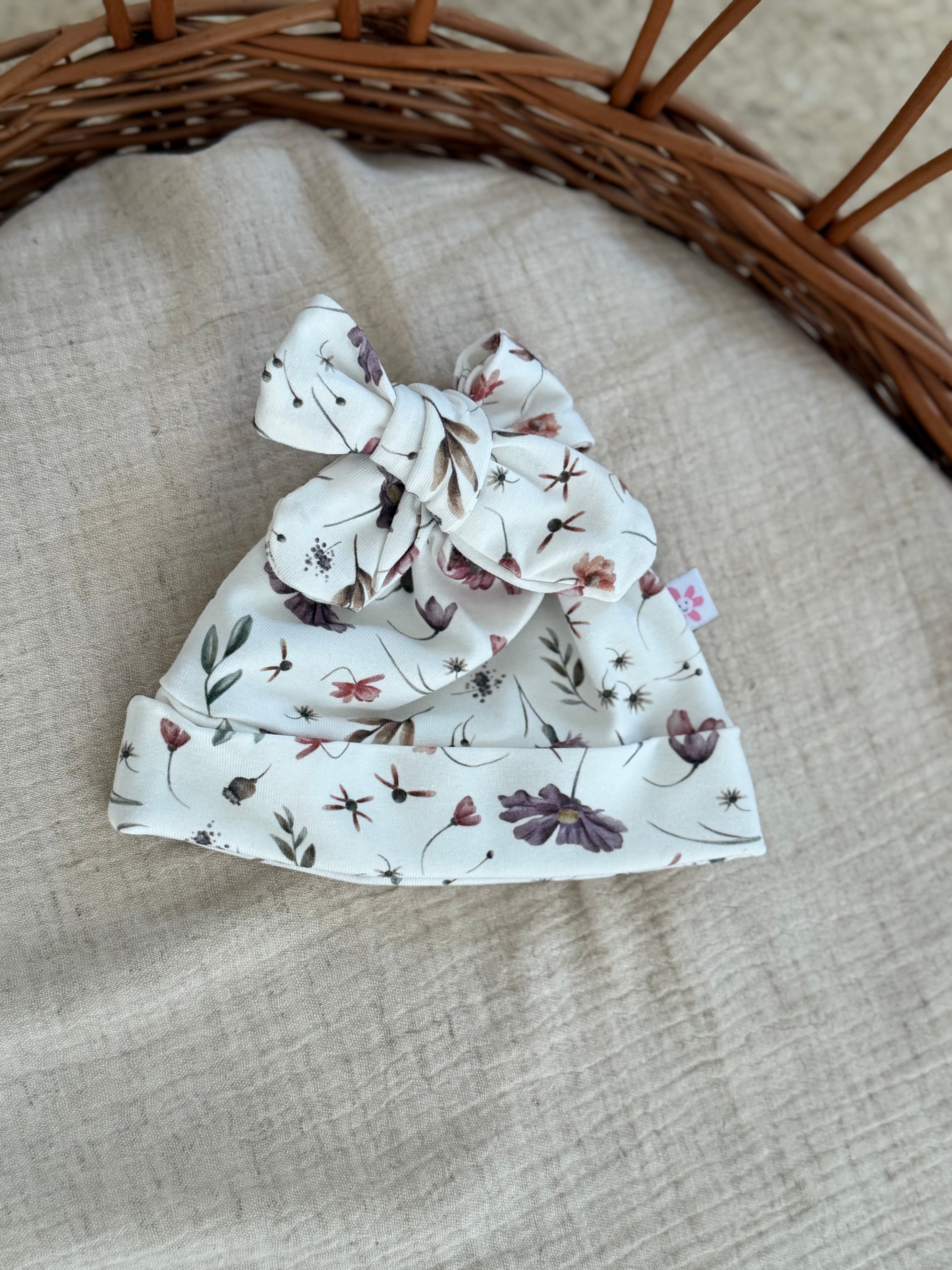 Mutsje strik - floral elin - For Your Little Cutie