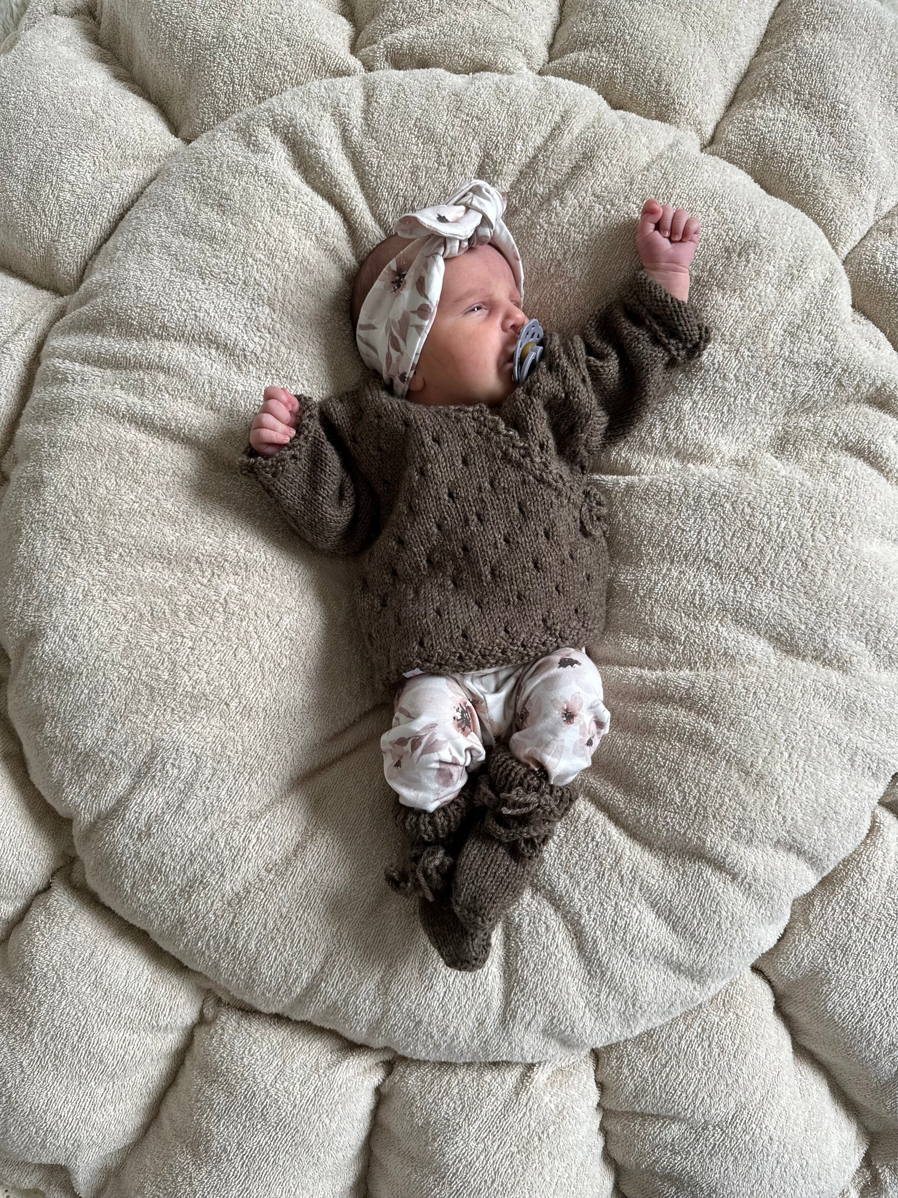 Legging/broekje - Flower creme - For Your Little Cutie