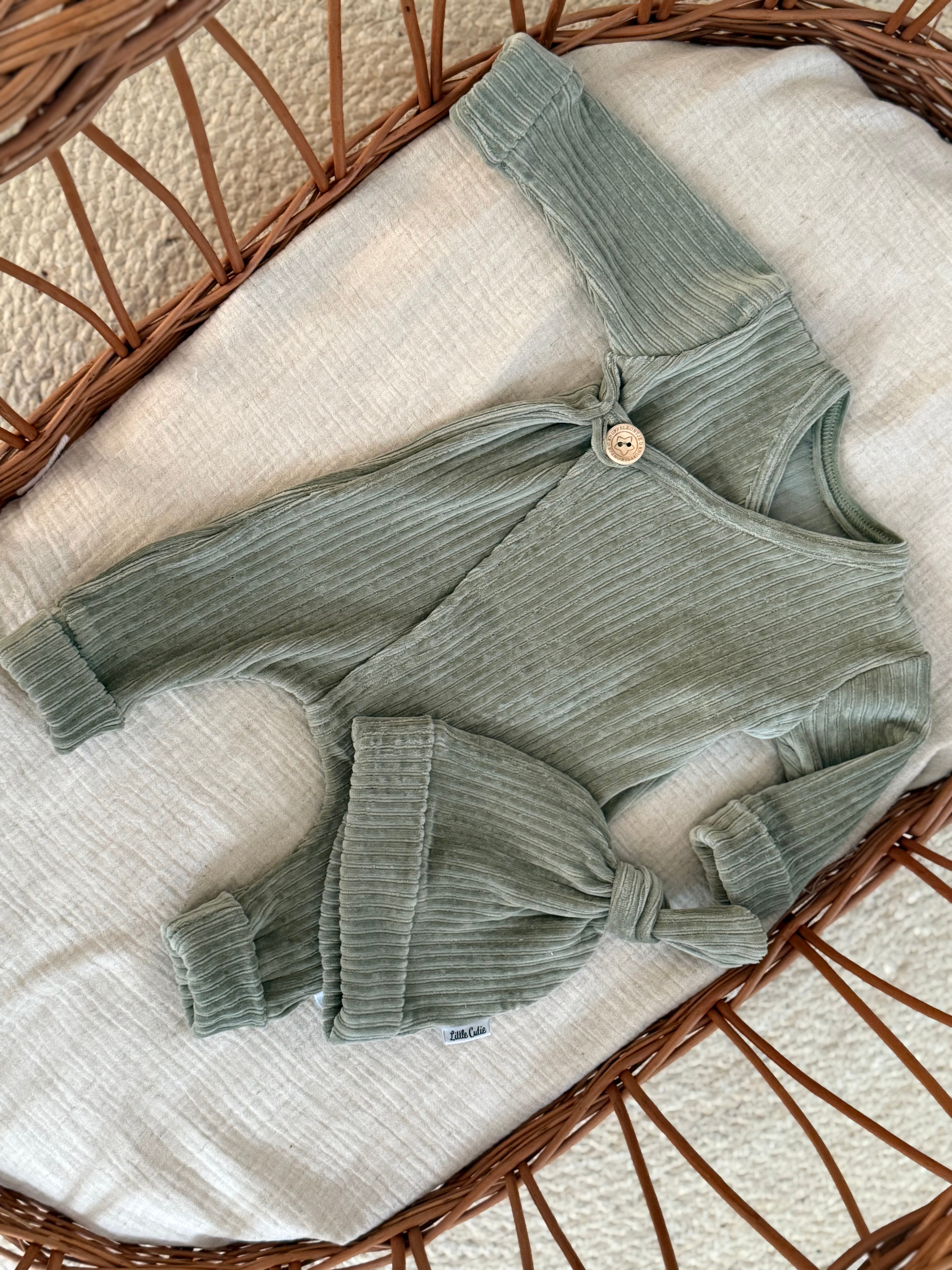 Boxpakje unisex - fluweel groen - For Your Little Cutie