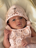 Gehaakt Mutsje Dahlia  - Roze - For Your Little Cutie