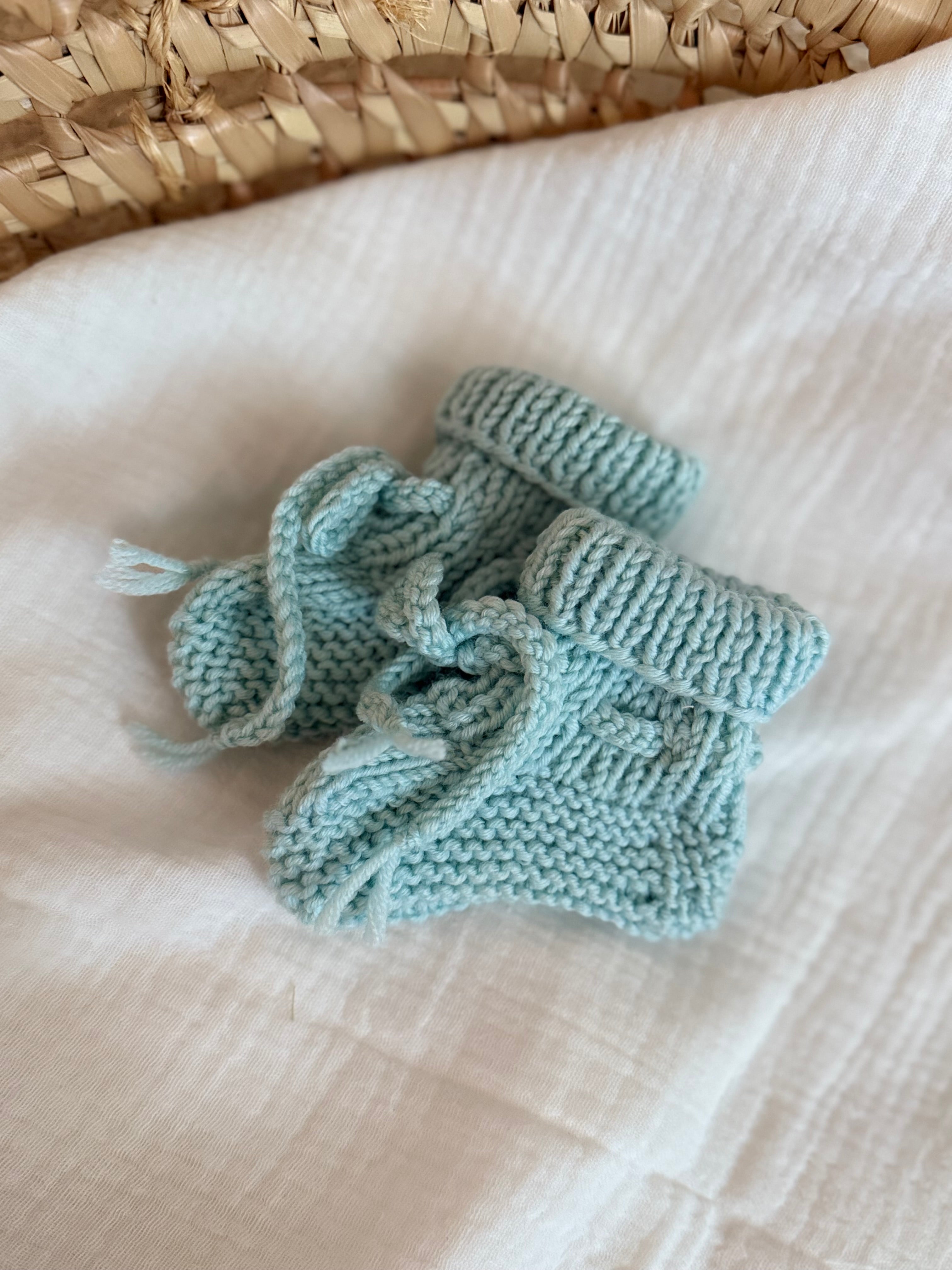 Slofjes merinowol - baby blauw