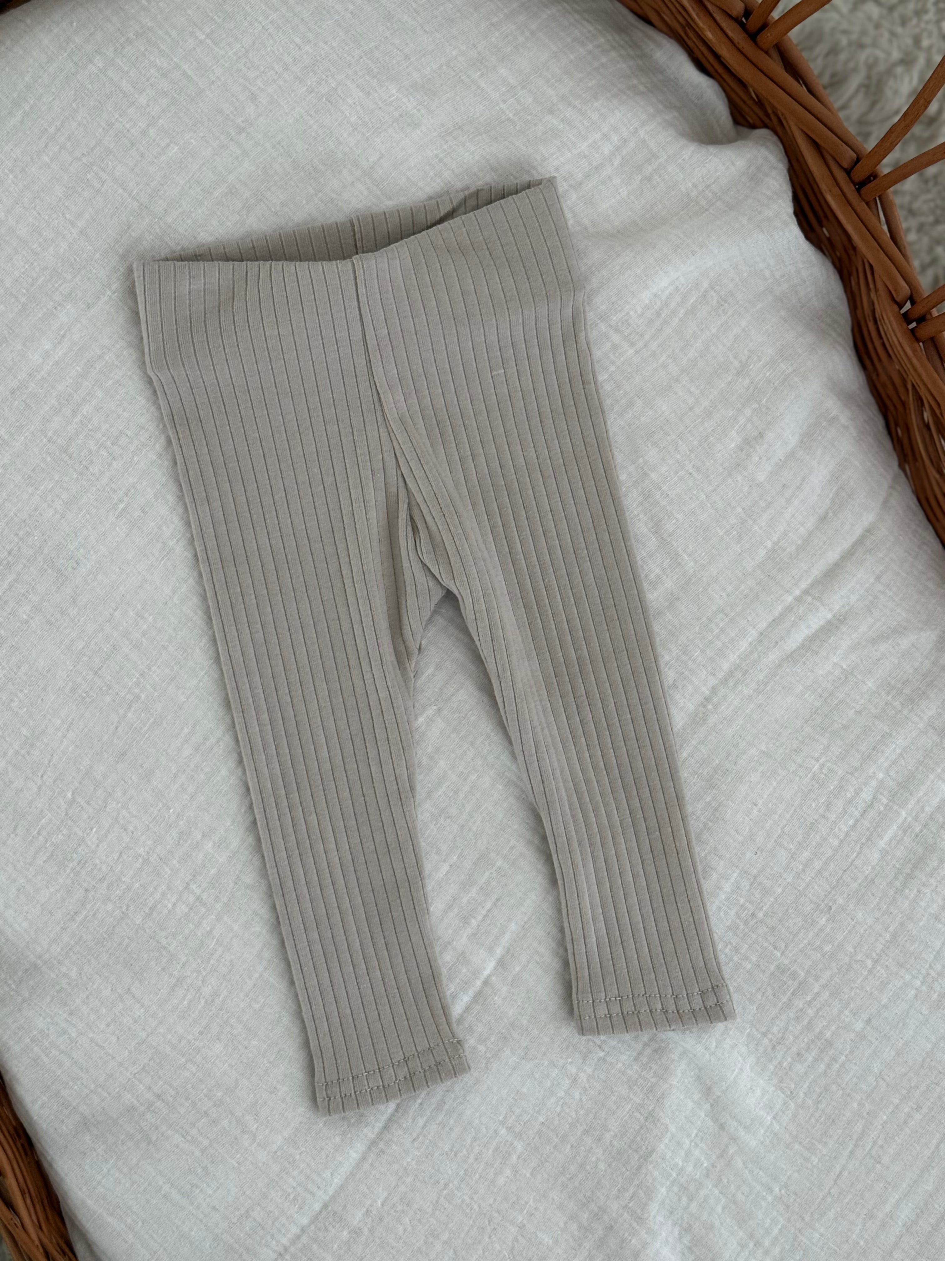 Legging/ broekje unisex jersey rib - beige - For Your Little Cutie