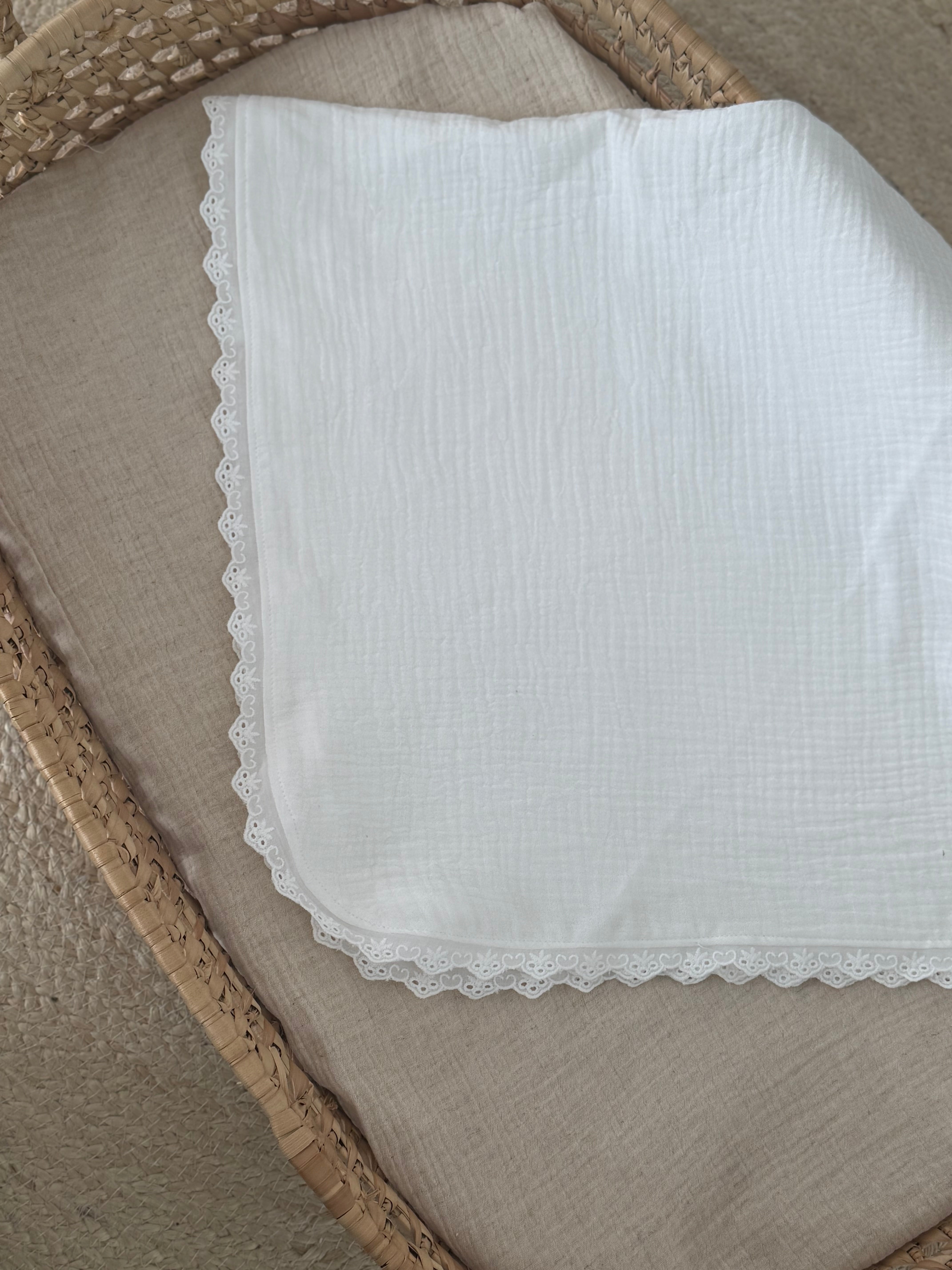 Mousseline Doek - Broderie Off White - For Your Little Cutie