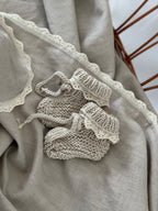 Slofjes broderie - katoen sand - For Your Little Cutie