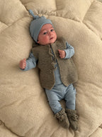 Gilletje merino wol unisex - taupe - For Your Little Cutie