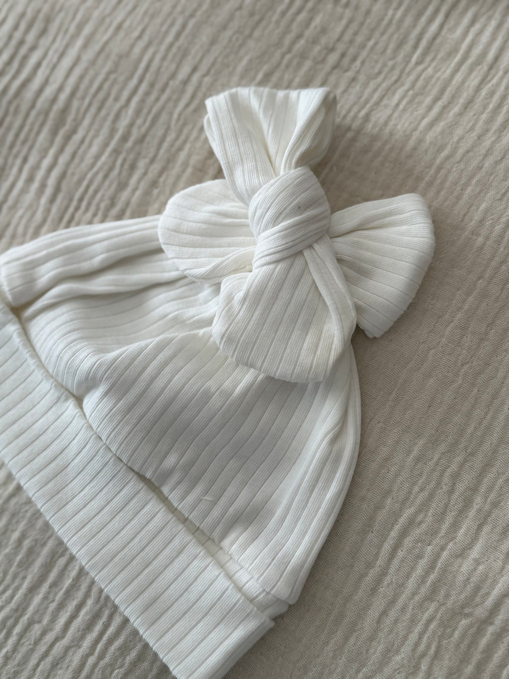 Mutsje Strik Jersey Rib - Ecru - For Your Little Cutie